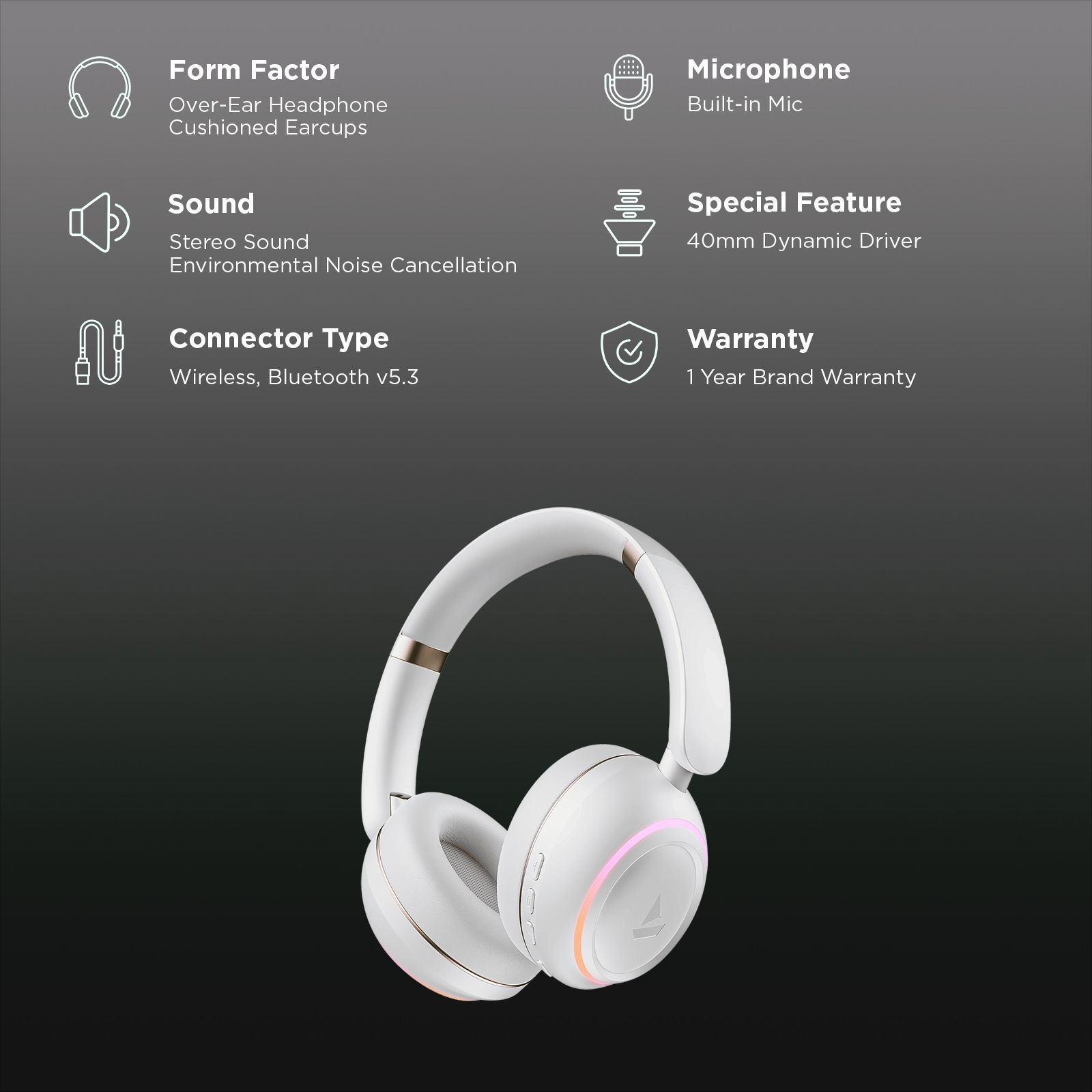 boAt Rockerz 480 Bluetooth Headphone with Mic (60 Hours Playtime, Over Ear, White Sabre)_2