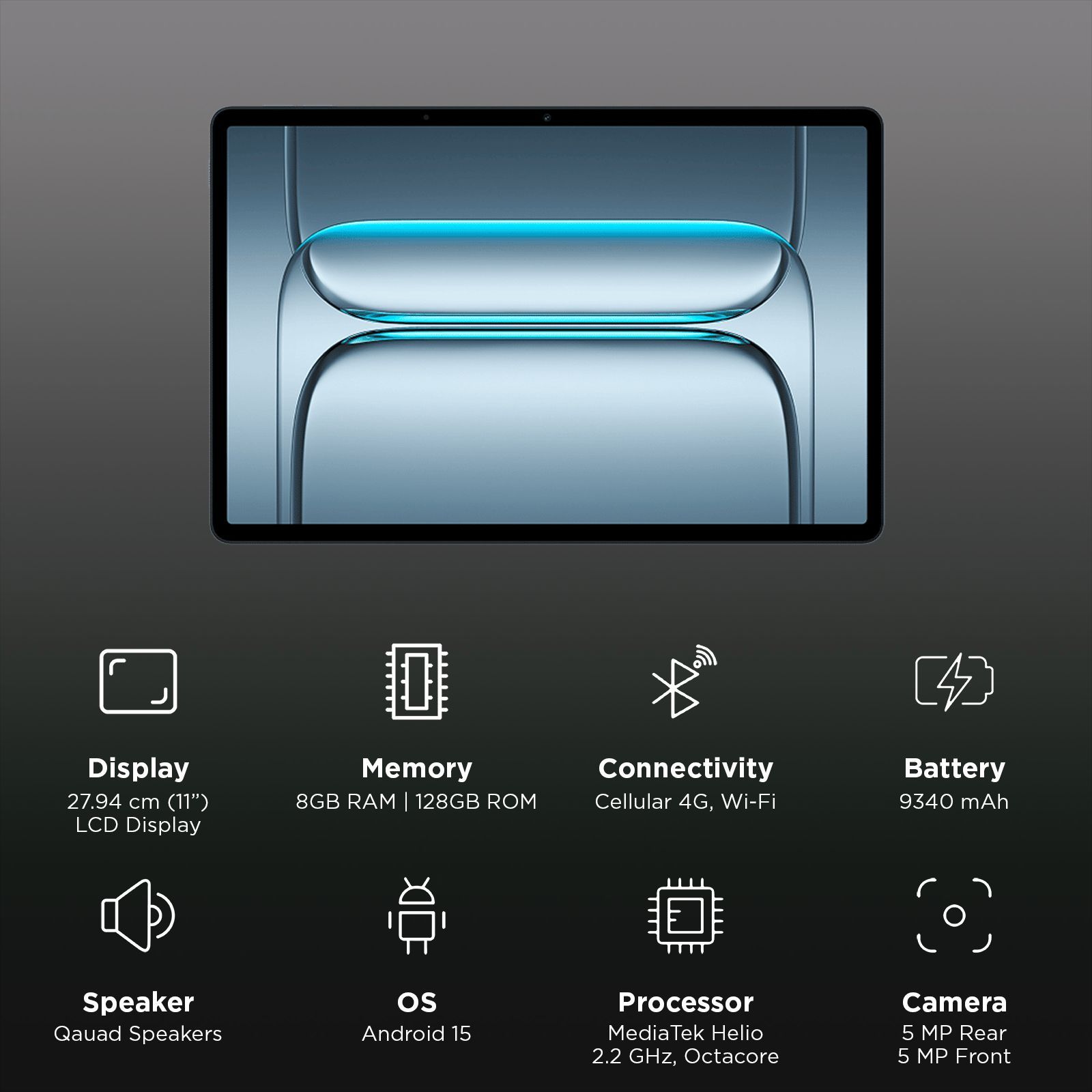 OnePlus Pad Lite Wi-Fi+4G Android Tablet (11 Inch, 8GB RAM, 128GB ROM, Aero Blue) OnePlus Pad Lite Wi-Fi+4G Android Tablet (11 Inch, 8GB RAM, 128GB ROM, Aero Blue)_3