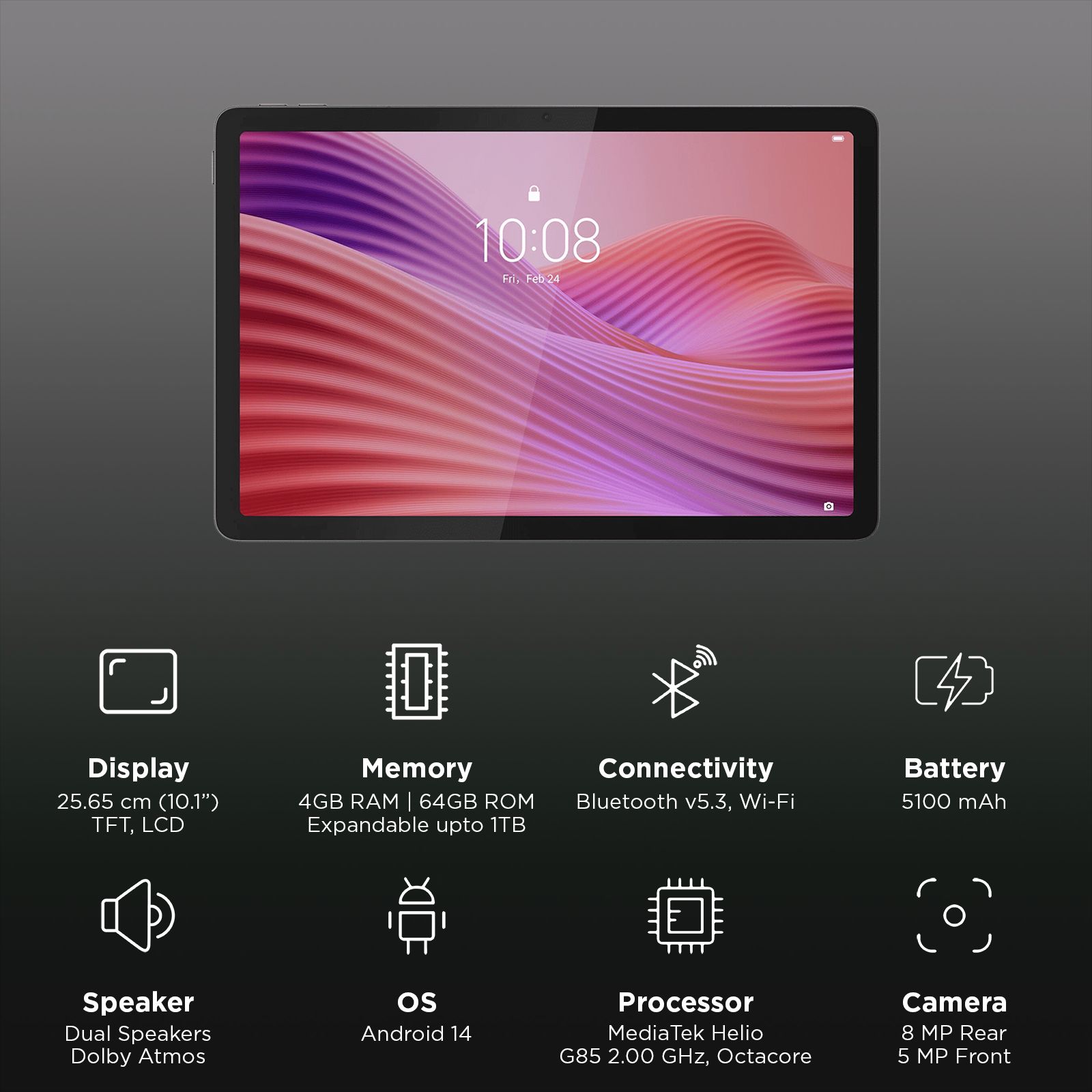 Lenevo Tab Wi-Fi Android Tablet (10.1 Inch, 4GB RAM, 64GB ROM, Polar Blue)_3