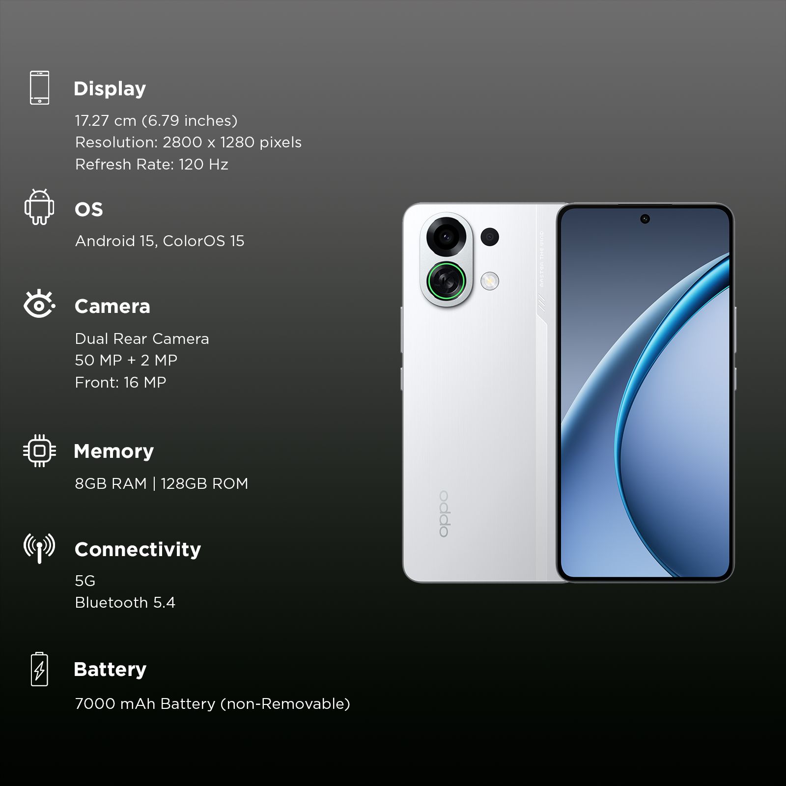 oppo K13 Turbo 5G (8GB RAM, 128GB, White Knight)_2