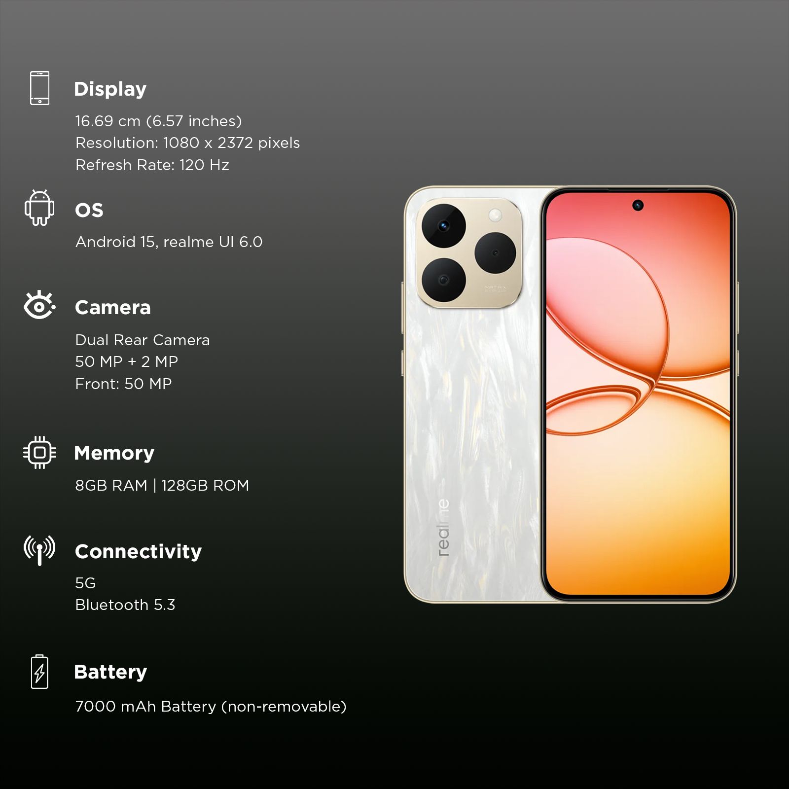 realme 15T 5G (8GB RAM, 128GB, Flowing Silver)_3