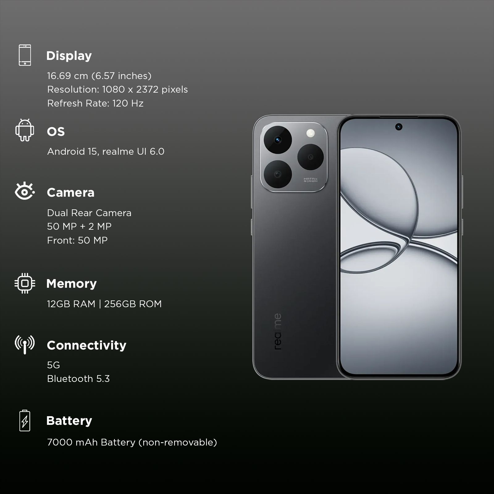 realme 15T 5G (12GB RAM, 256GB, Suit Titanium)_3