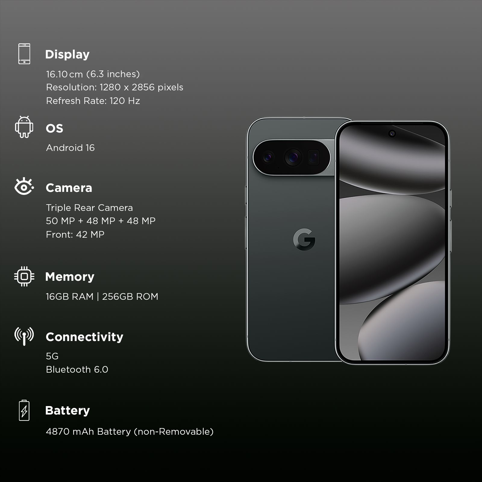 Google Pixel 10 Pro 5G (16GB RAM, 256GB, Obsidian) Google Pixel 10 Pro 5G (16GB RAM, 256GB, Obsidian)_2