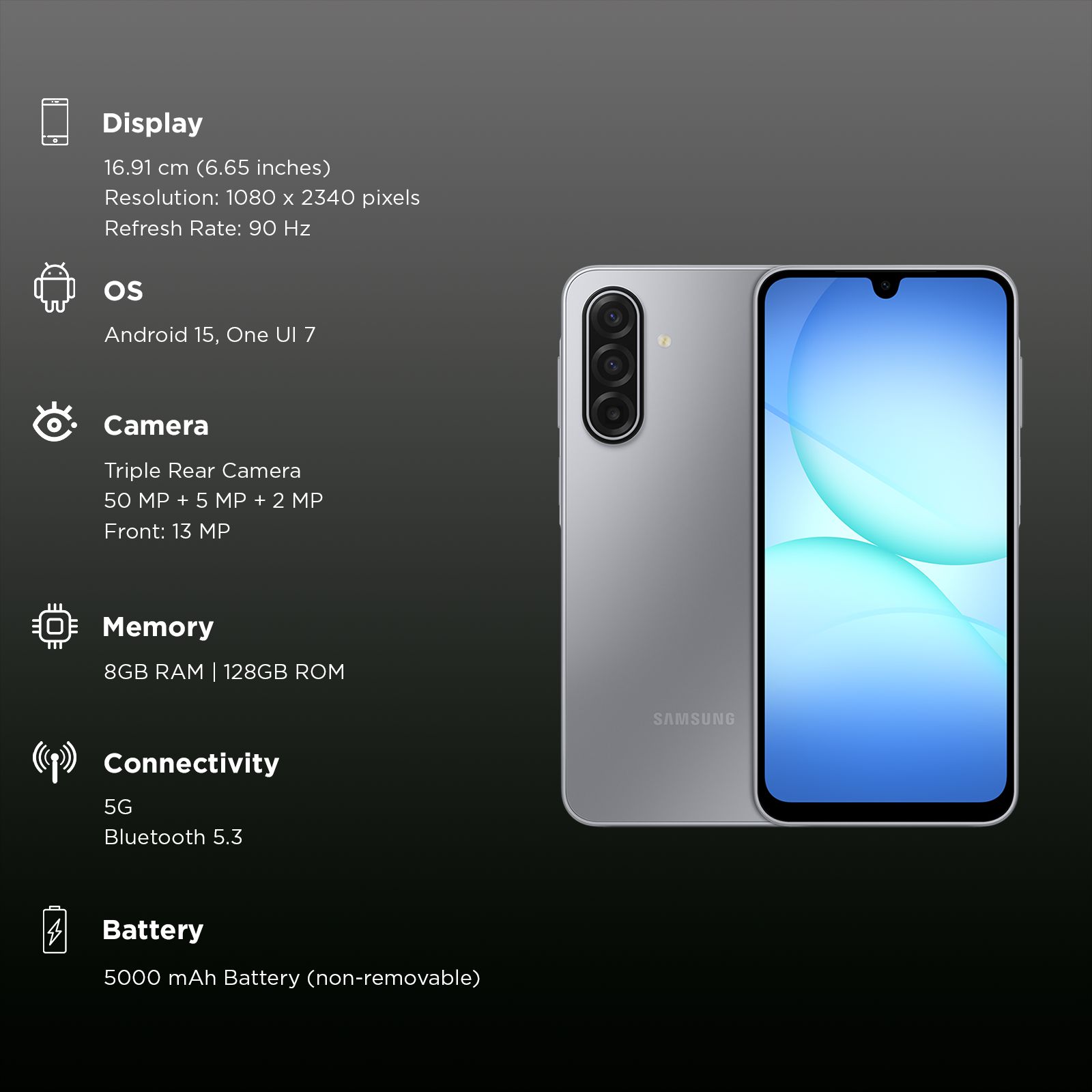 SAMSUNG Galaxy A17 5G (8GB RAM, 128GB, Gray)_3