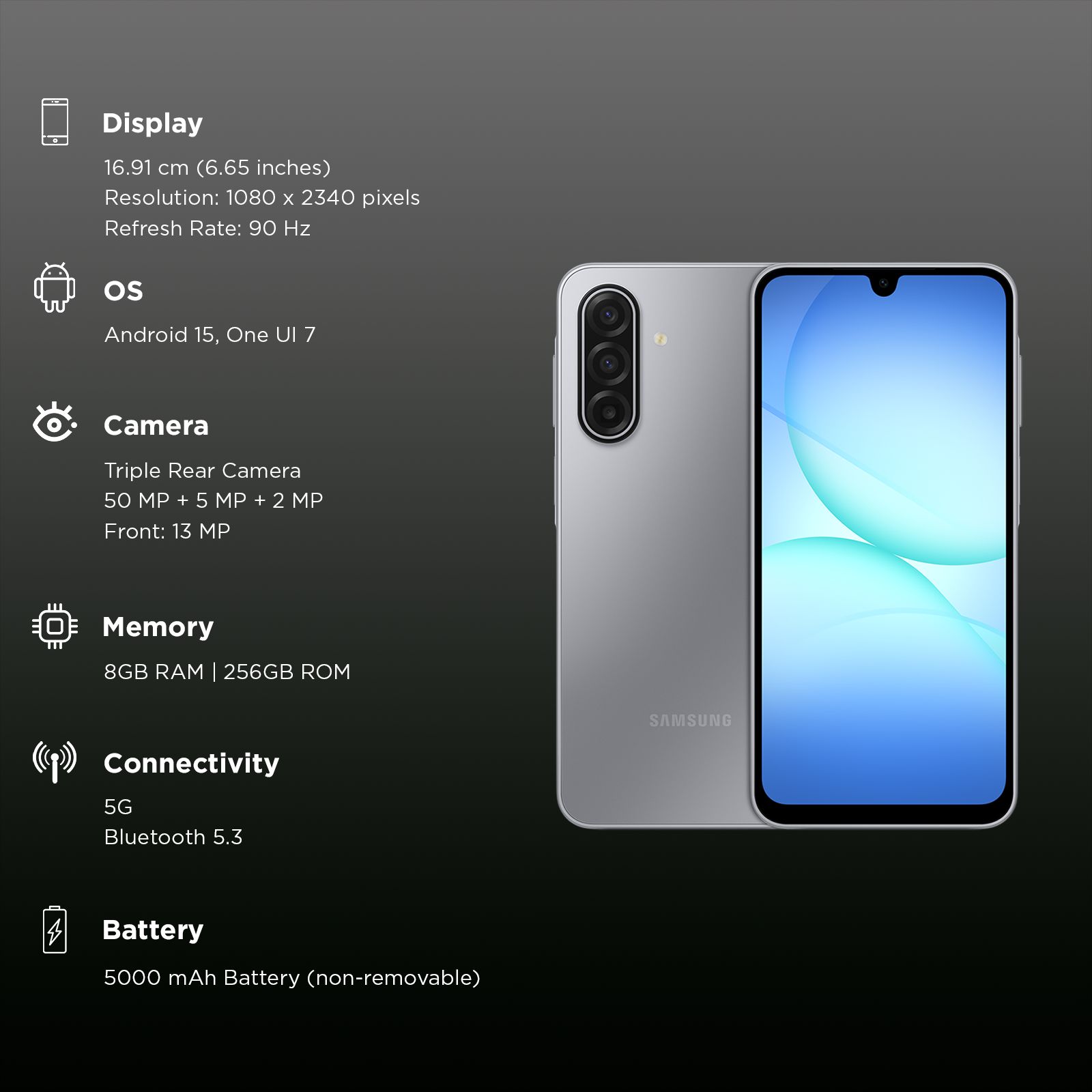 SAMSUNG Galaxy A17 5G (8GB RAM, 256GB, Gray)_3