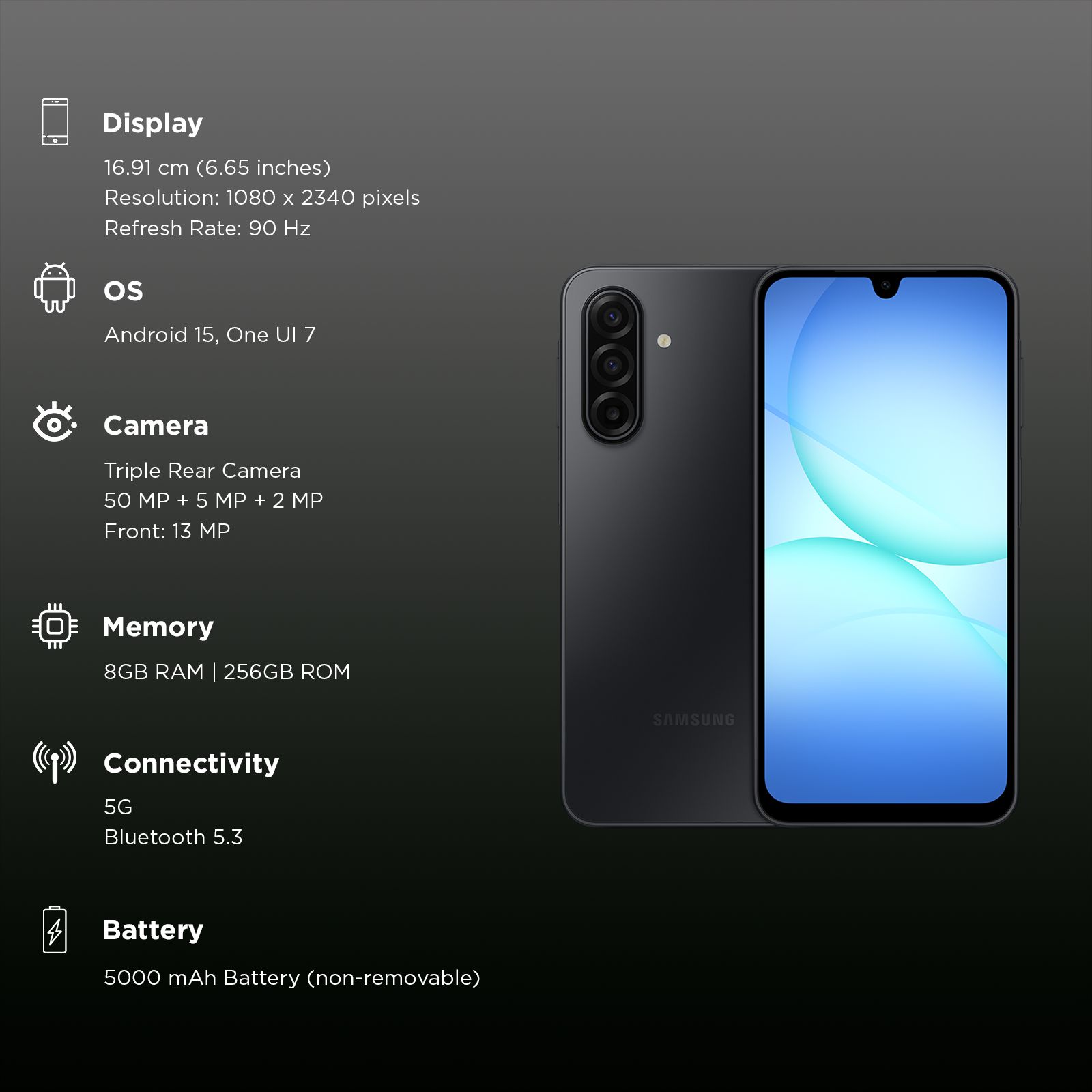 SAMSUNG Galaxy A17 5G (8GB RAM, 256GB, Black)_2