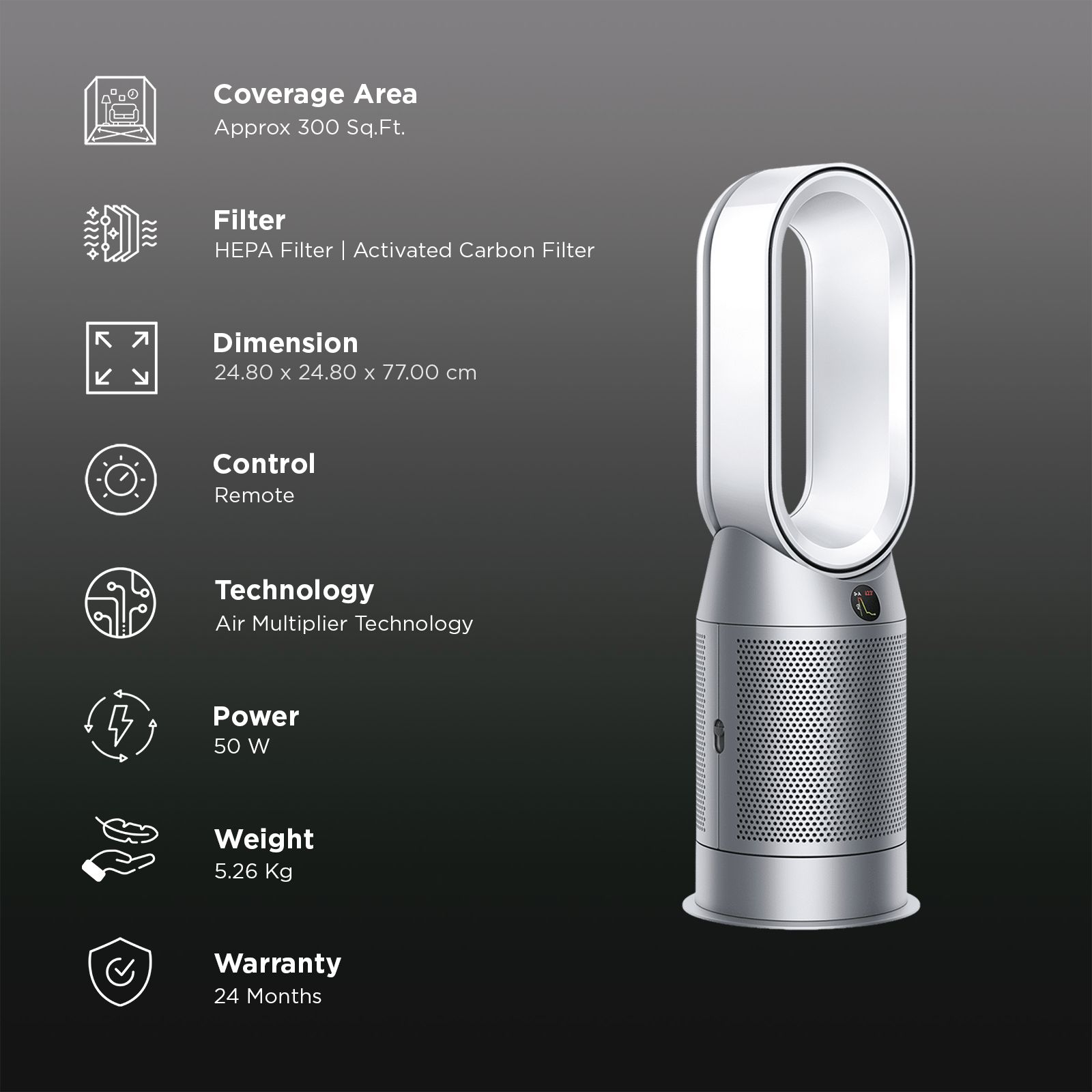 dyson Hot and Cool HP11 Air Purifier with Remote Control (White & Silver) dyson Hot and Cool HP11 Air Purifier with Remote Control (White & Silver)_2