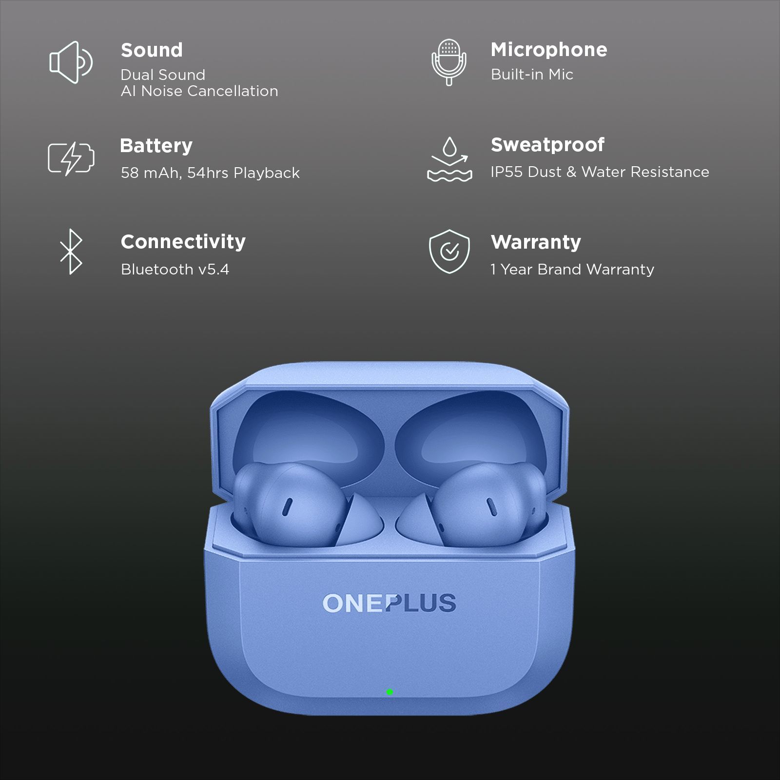 OnePlus Nord Buds 3r TWS Earbuds with AI Call Noise Cancellation (IP55 Dust & Water Resistance, Dual Device Connection, Aura Blue)_2
