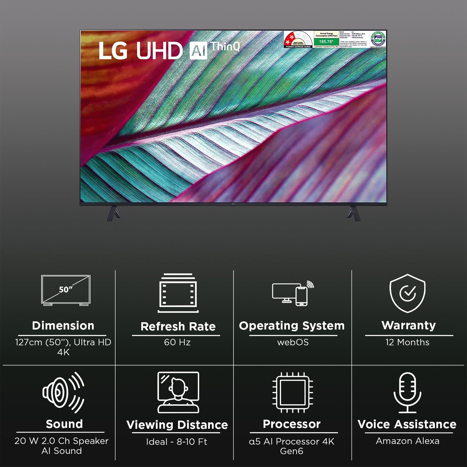LG 75006LC 127 cm (50 inch) 4K Ultra HD LED Smart WebOS TV with a5 AI Processor 4K Gen6 (2025 Model)_3