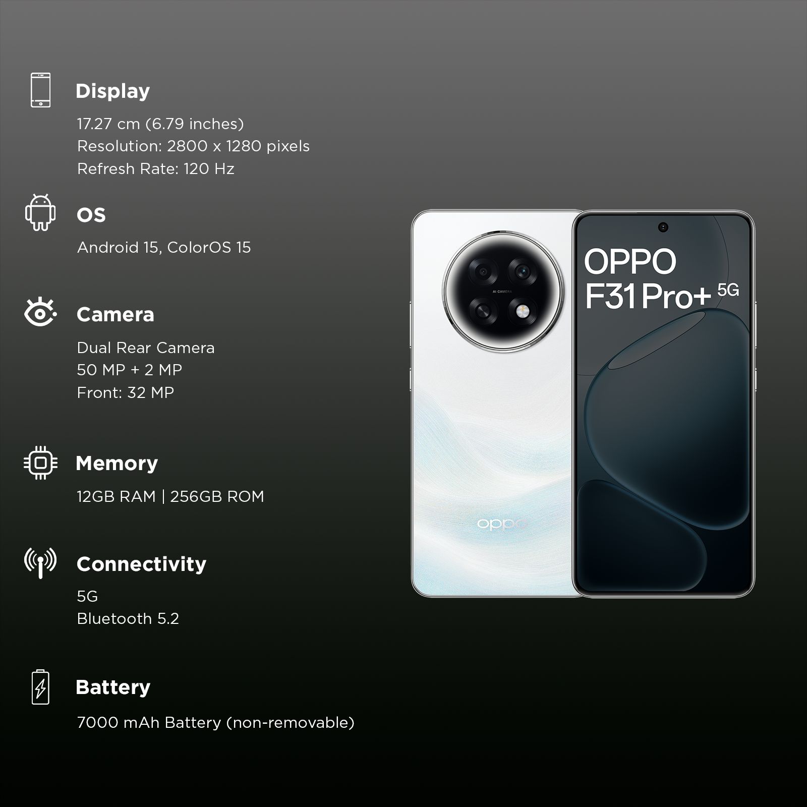 oppo F31 Pro Plus 5G (12GB RAM, 256GB, Himalayan White) oppo F31 Pro Plus 5G (12GB RAM, 256GB, Himalayan White)_3