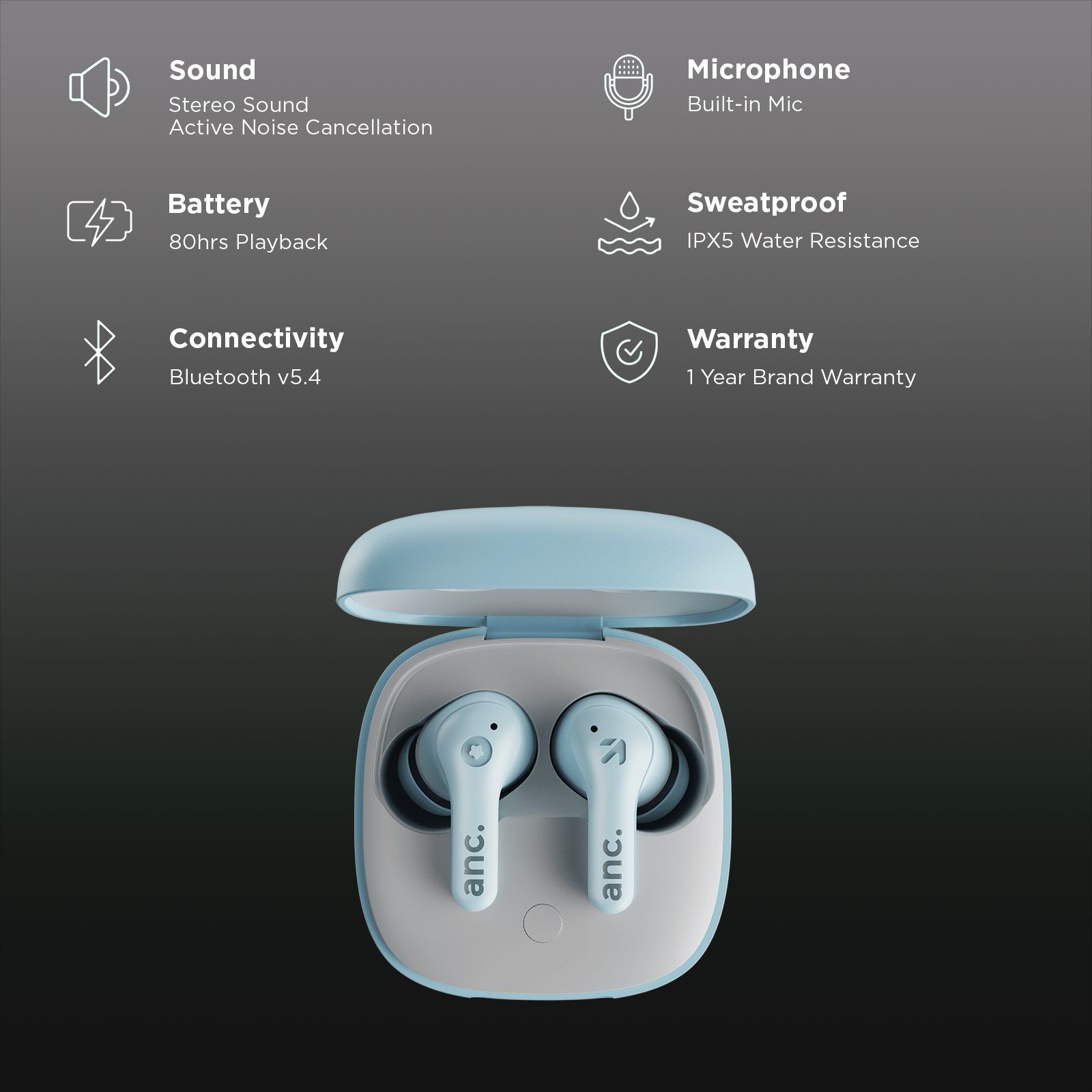 GOBOULT TuneX TWS Earbuds with Active Noise Cancellation (IPX5 Water Resistant, Fast Charging, Blue) GOBOULT TuneX TWS Earbuds with Active Noise Cancellation (IPX5 Water Resistant, Fast Charging, Blue)_2