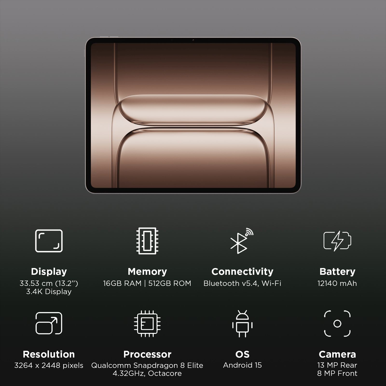 OnePlus Pad 3 Wi-Fi Android Tablet (13.2 Inch, 16GB RAM, 512GB ROM, Frosted Silver) _3