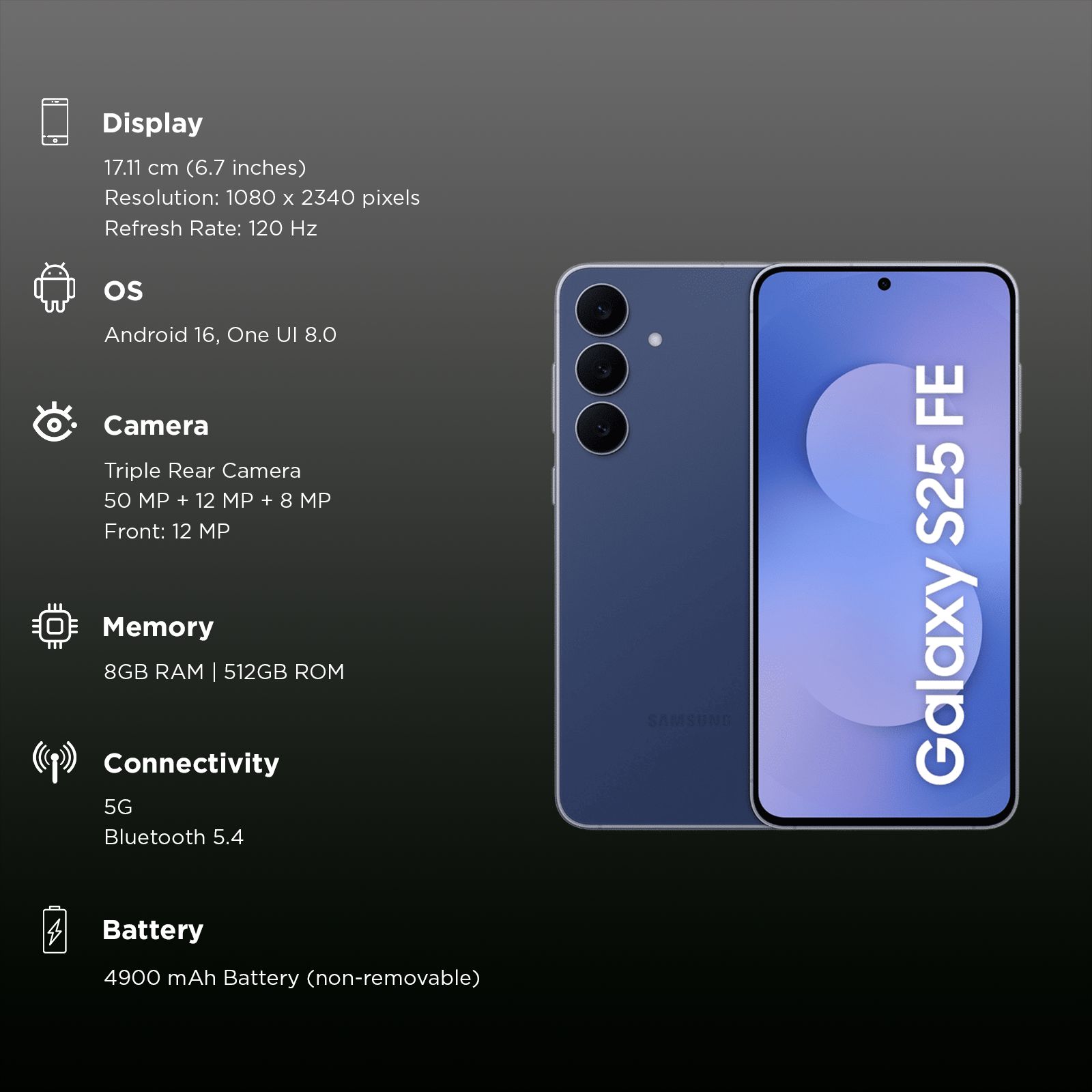 SAMSUNG Galaxy S25 FE 5G (8GB RAM, 512GB, Navy) SAMSUNG Galaxy S25 FE 5G (8GB RAM, 512GB, Navy)_3