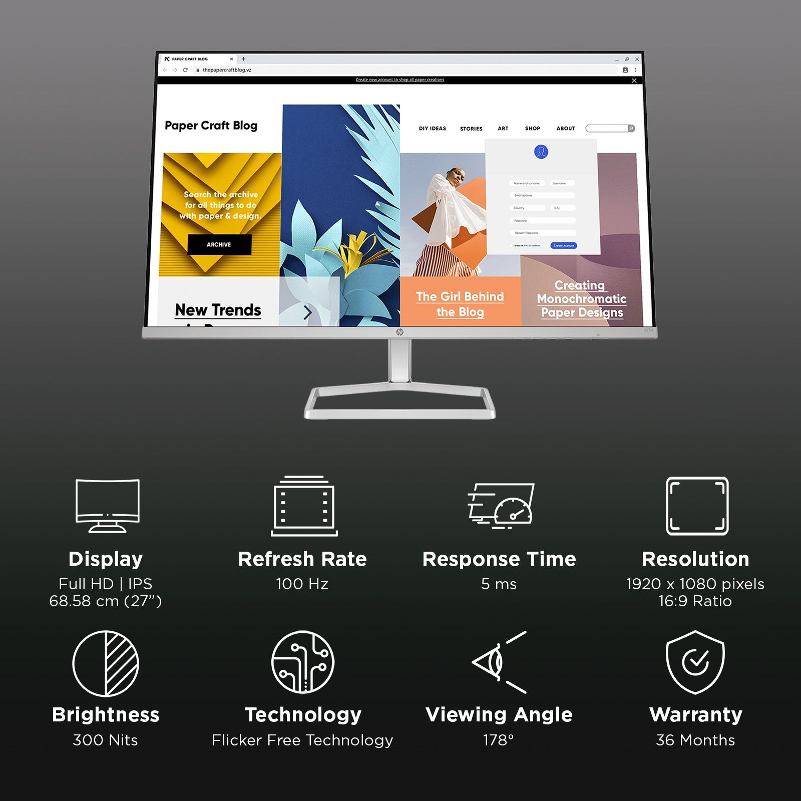 HP Series 5 527sf 68.58 cm (27 inch) Full HD IPS Panel Monitor with 3 Sided Micro Edge Bezel HP Series 5 527sf 68.58 cm (27 inch) Full HD IPS Panel Monitor with 3 Sided Micro Edge Bezel_3