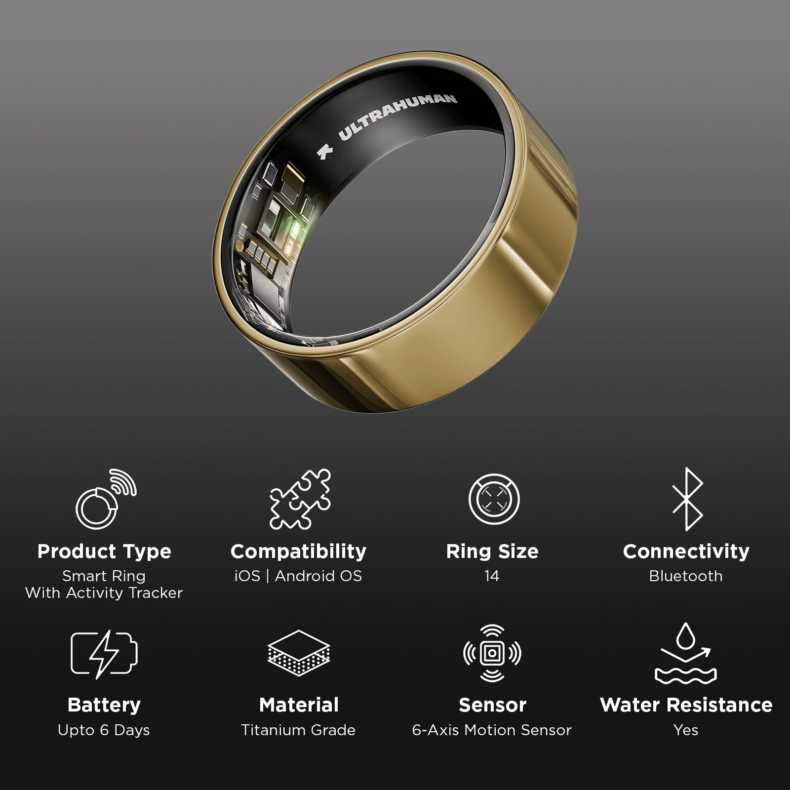 Ultrahuman Ring AIR Smart Ring with Activity Tracker (Size 14, Upto 100 Meter Water Resistant, Brushed Rose Gold) Ultrahuman Ring AIR Smart Ring with Activity Tracker (Size 14, Upto 100 Meter Water Resistant, Brushed Rose Gold)_2