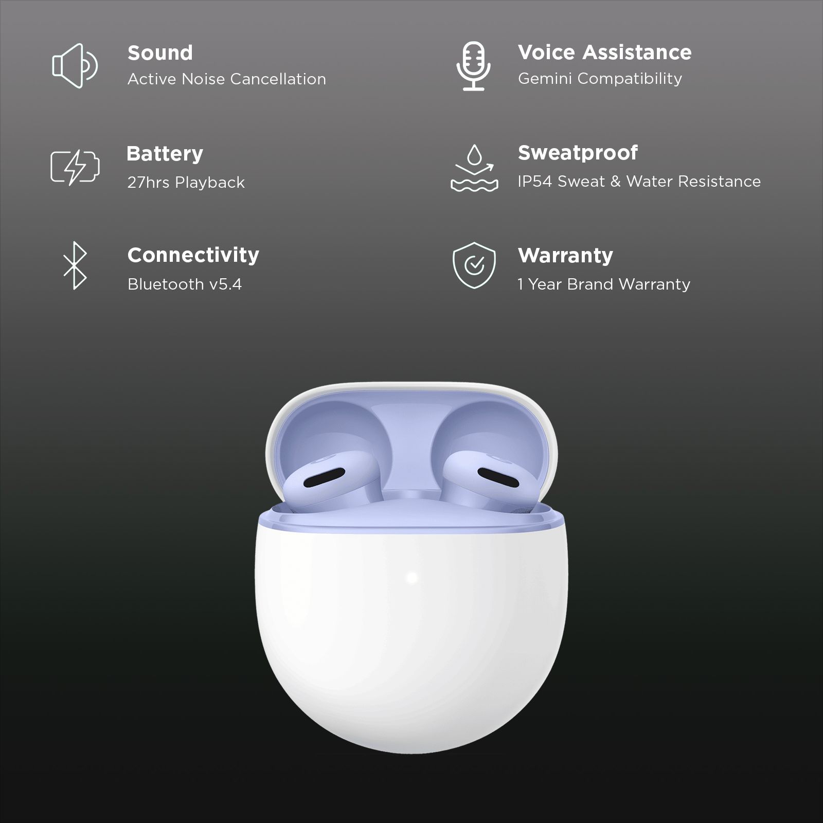 Google Pixel Buds 2a GA10127TW TWS Earbuds with Active Noise Cancellation (IP54 Sweat & Water Resistant, AI-powered Clear Calling, Iris)_3