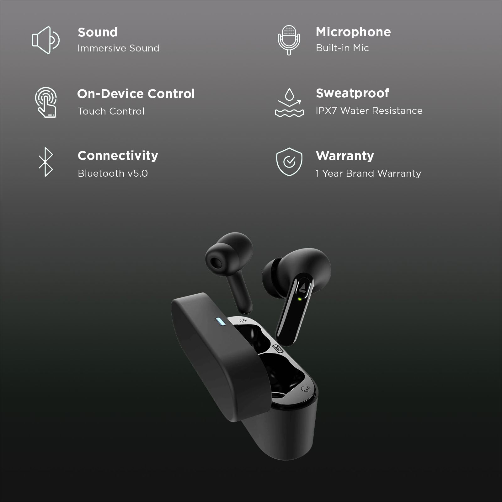 boAt Airdopes 701 ANC TWS Earbuds with Hybrid Active Noise Cancellation (IPX7 Water Resistant, ASAP Fast Charge, Active Black)_2