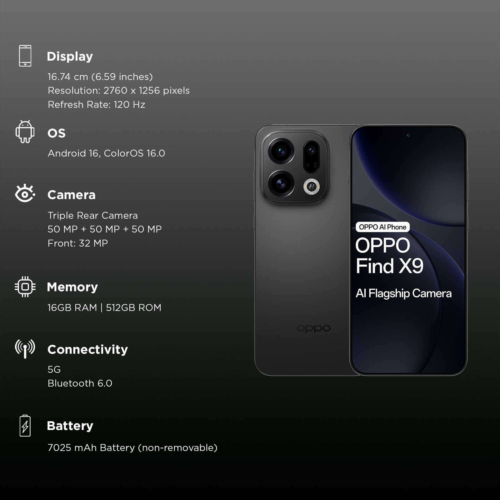 oppo Find X9 5G (16GB RAM, 512GB, Space Black)_3
