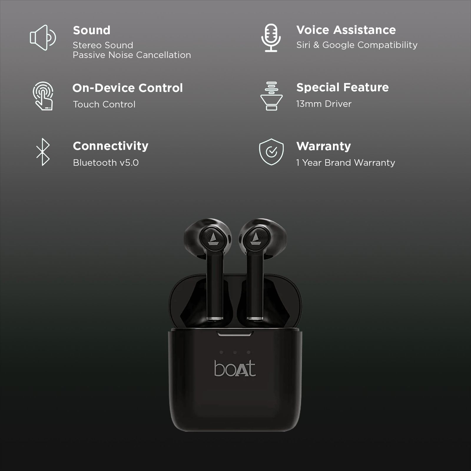 boAt Airdopes 138 Gen 2 TWS Earbuds With Passive Noise Cancellation (60 Hours Nonstop Music, Smart Touch Controls, Black)_2