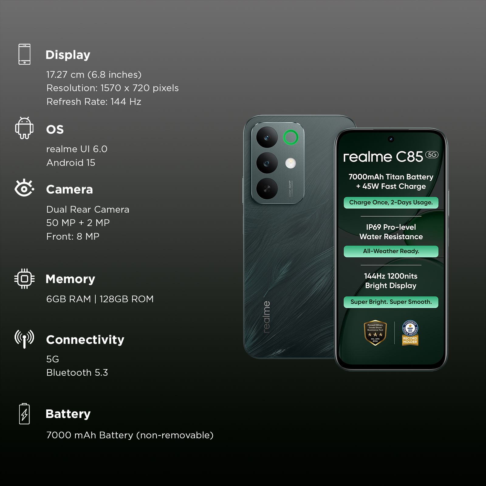 realme C85 5G (6GB RAM, 128GB, Green) realme C85 5G (6GB RAM, 128GB, Green)_3