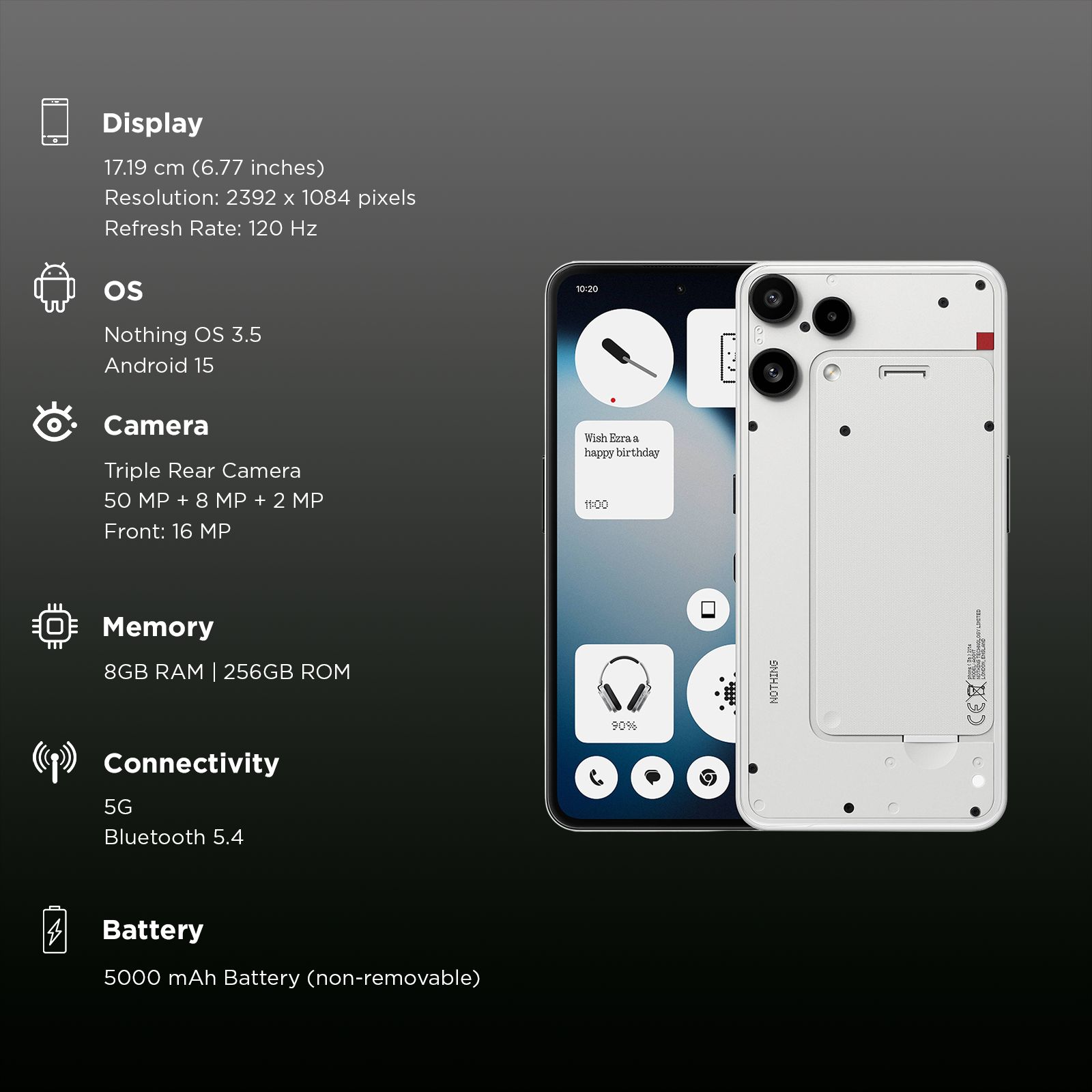 Nothing Phone 3a Lite 5G (8GB RAM, 256GB, White)_3