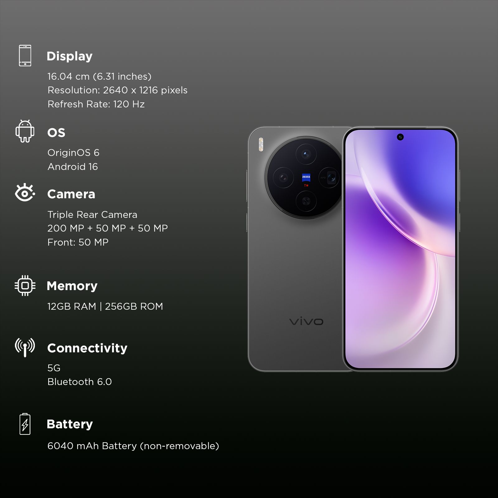 vivo X300 5G (12GB RAM, 256GB, Elite Black)_3