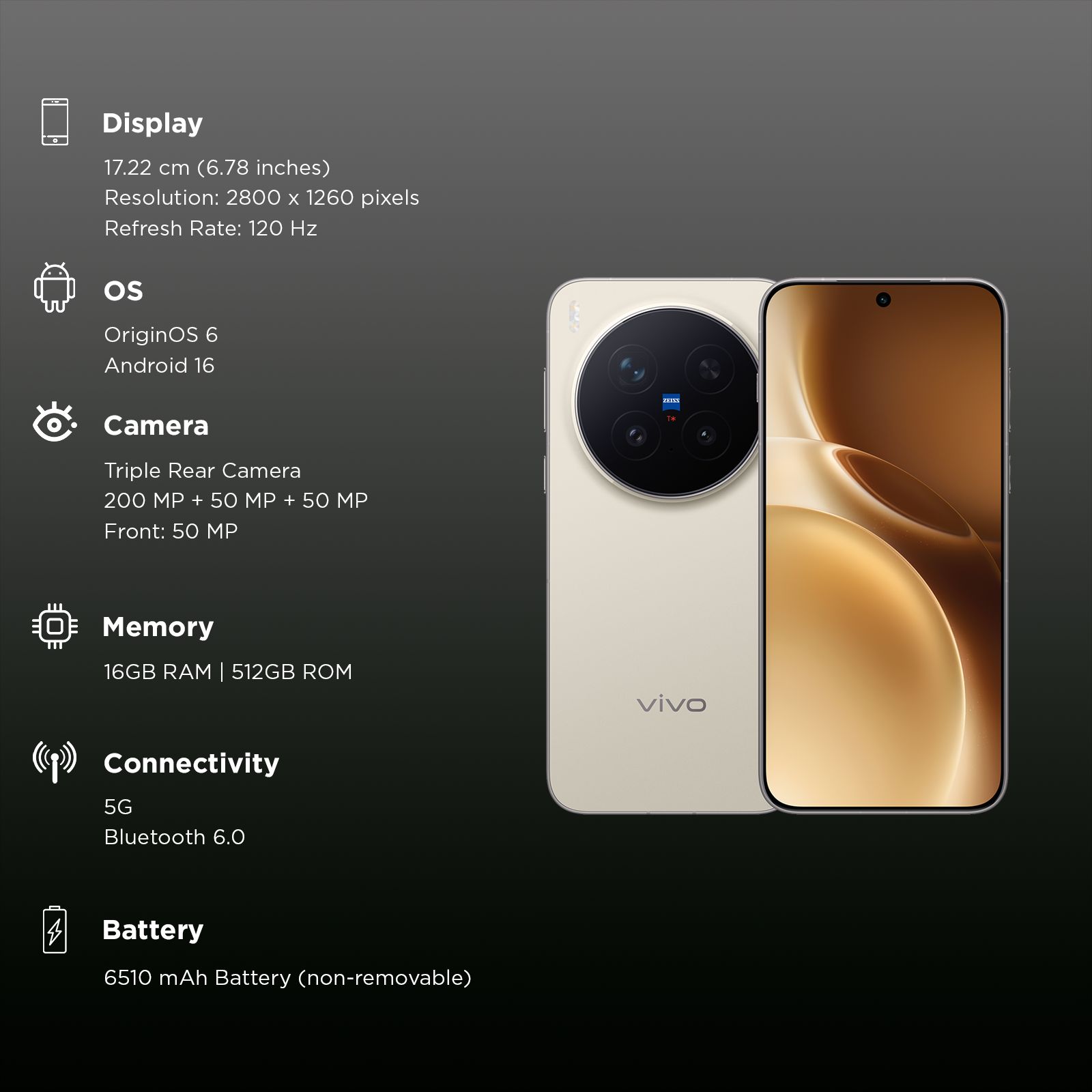 vivo X300 Pro 5G (16GB RAM, 512GB, Dune Gold)_3