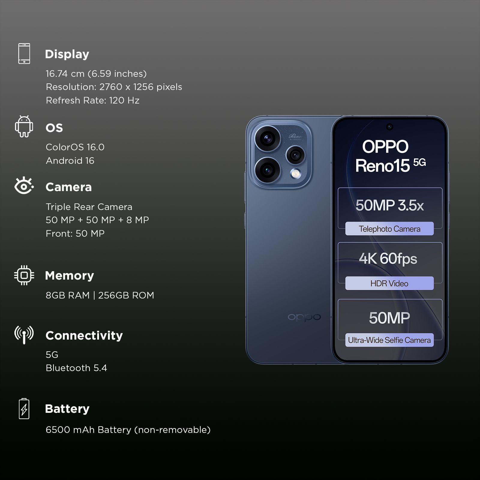 oppo Reno15 5G (8GB RAM, 256GB, Twilight Blue) oppo Reno15 5G (8GB RAM, 256GB, Twilight Blue)_2