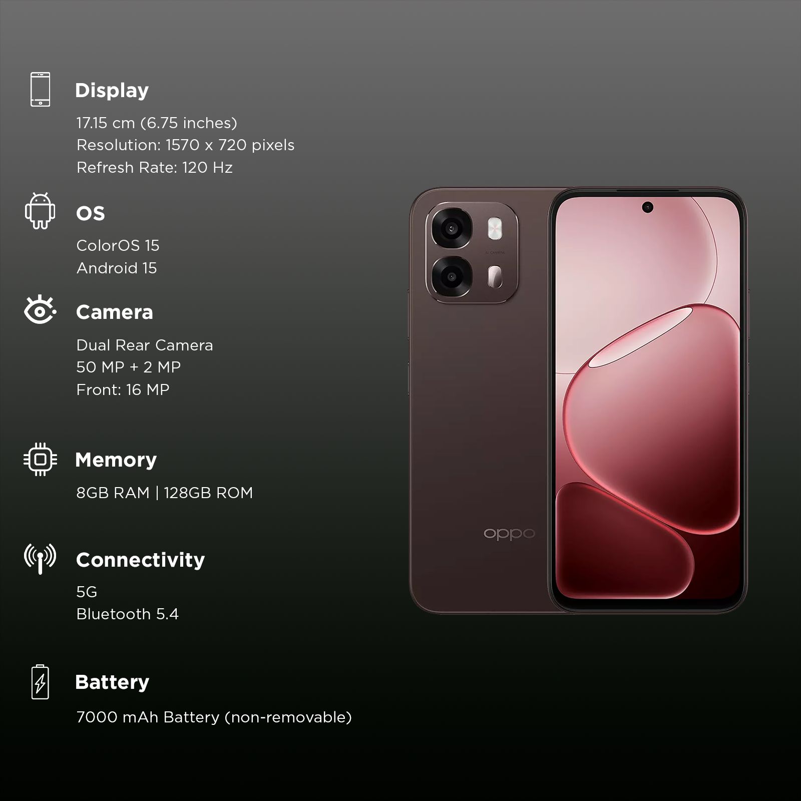 oppo A6 Pro 5G (8GB RAM, 128GB, Cappuccino Brown)_2