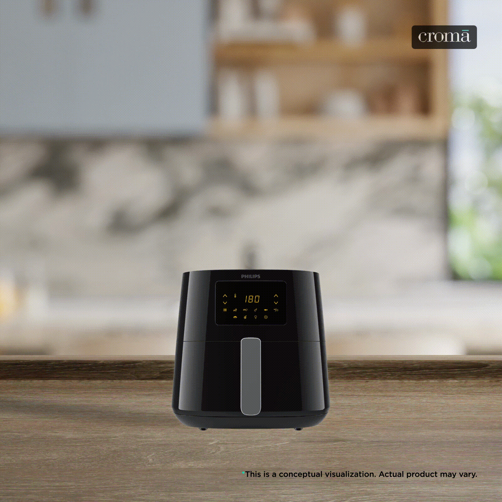 PHILIPS 6.2L 2000 Watt Digital Air Fryer with Rapid Air Technology (Black)_1