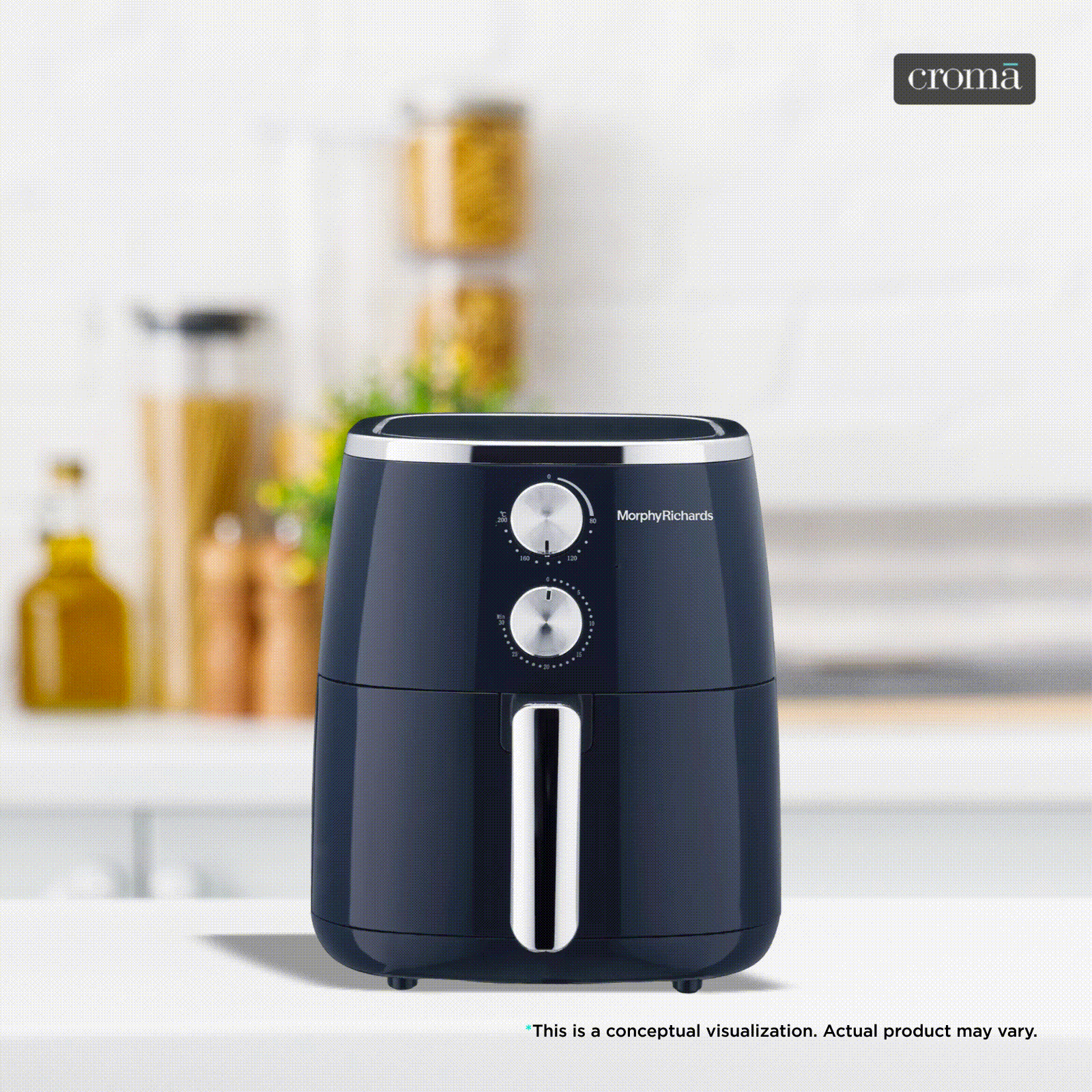 Morphy Richards Crisp Pro Classic 5L 1800 Watt Air Fryer with Dual Fan Technology (Navy Blue)_2