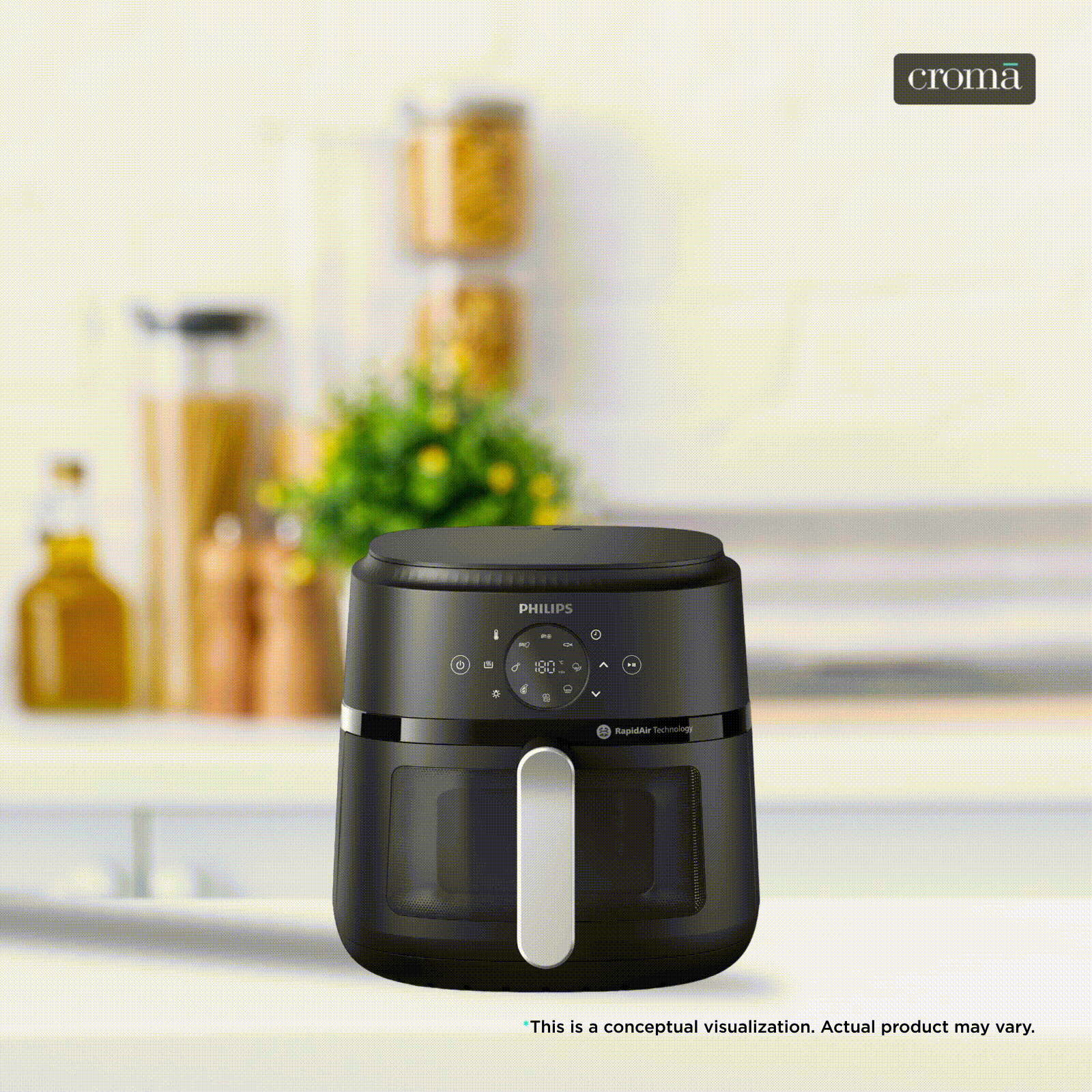 PHILIPS 2000 Series 6.2L 1700 Watt Digital Air Fryer with Rapid Air Technology (Black)_1