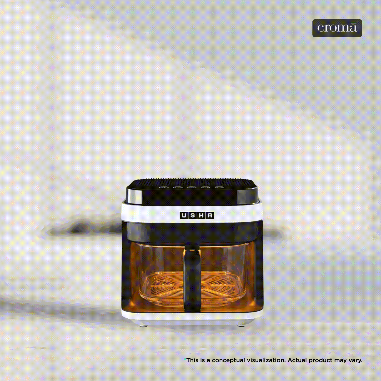 USHA iChef Smart 5.5L 1200 Watt Digital Air Fryer with Turbo Air Circulation Technology (White) USHA iChef Smart 5.5L 1200 Watt Digital Air Fryer with Turbo Air Circulation Technology (White)_1