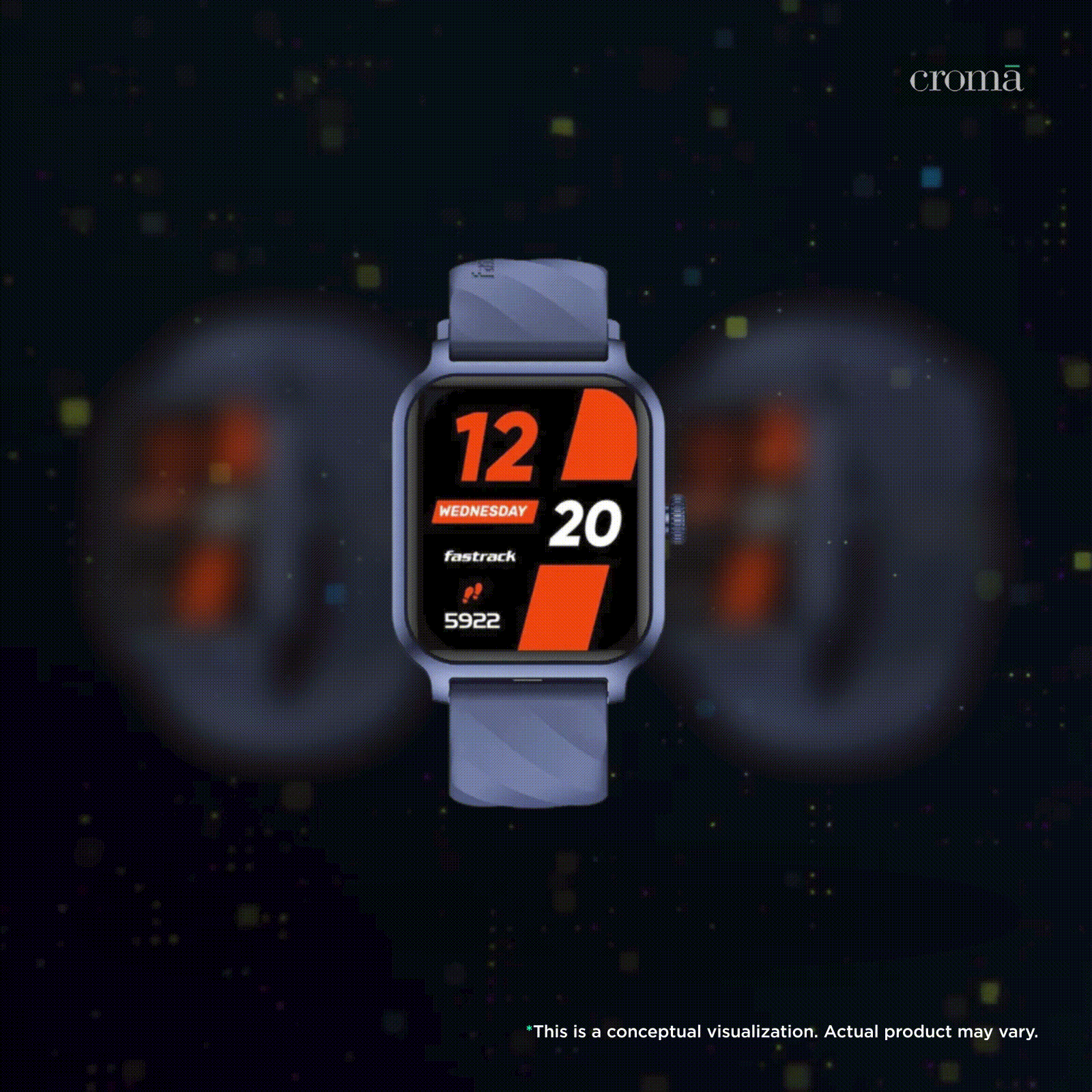 fastrack Rave FX2 Smartwatch with Bluetooth Calling (46.4mm UltraVU HD Display, IP68 Water Resistant, Blue Strap)_2