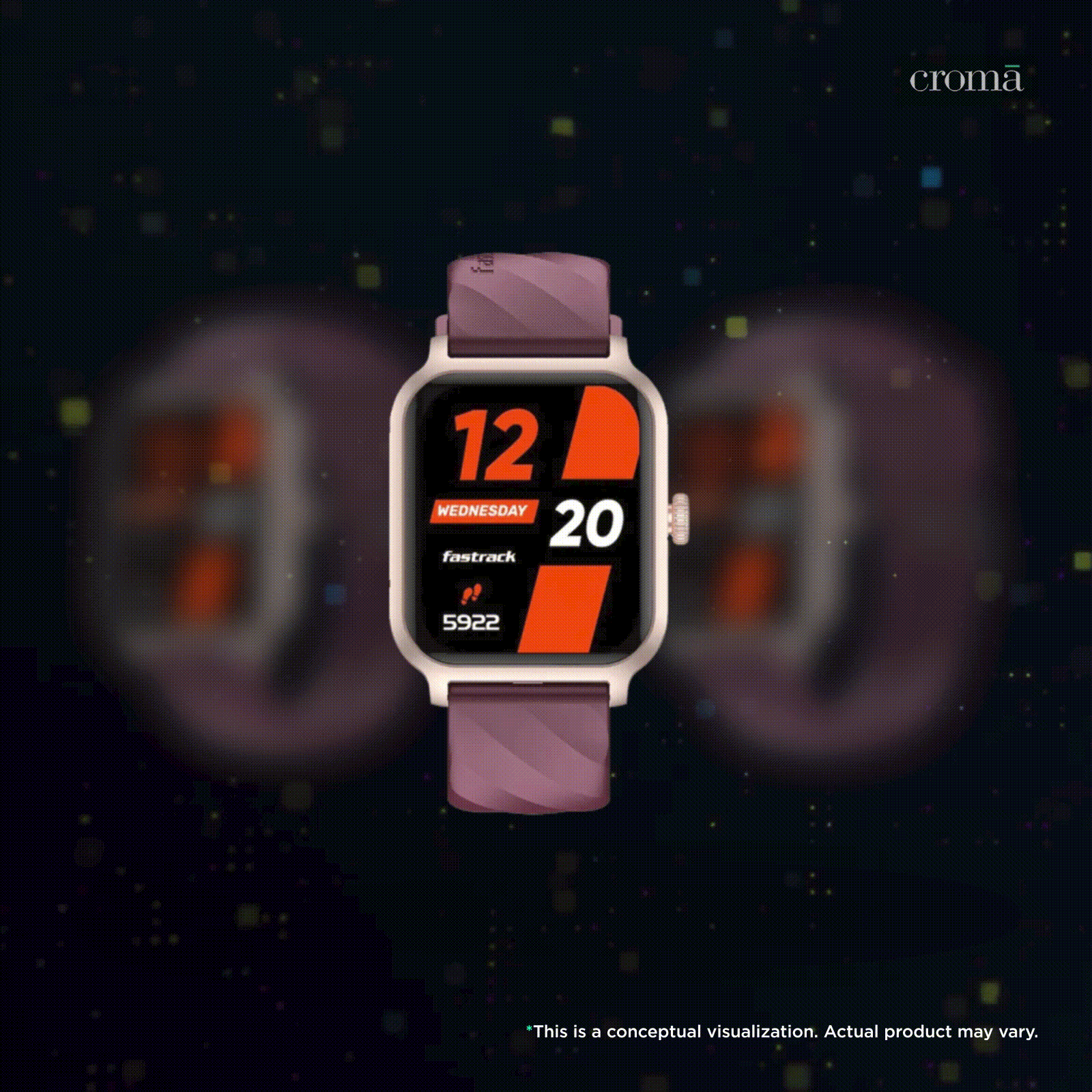 fastrack Rave FX2 Smartwatch with Bluetooth Calling (46.4mm UltraVU HD Display, IP68 Water Resistant, Wine Red Strap)_2