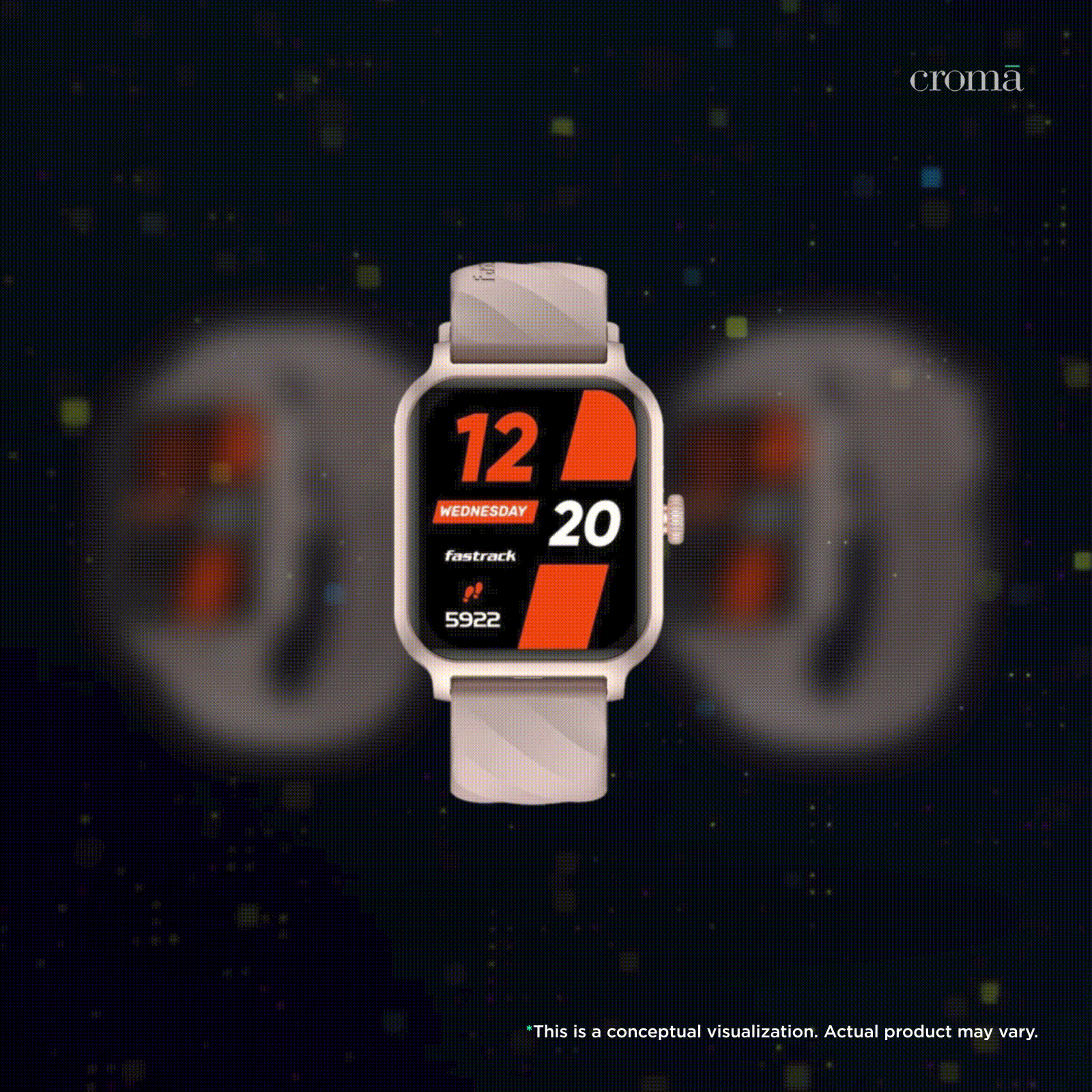 fastrack Rave FX2 Smartwatch with Bluetooth Calling (46.4mm UltraVU HD Display, IP68 Water Resistant, Beige Strap)_2