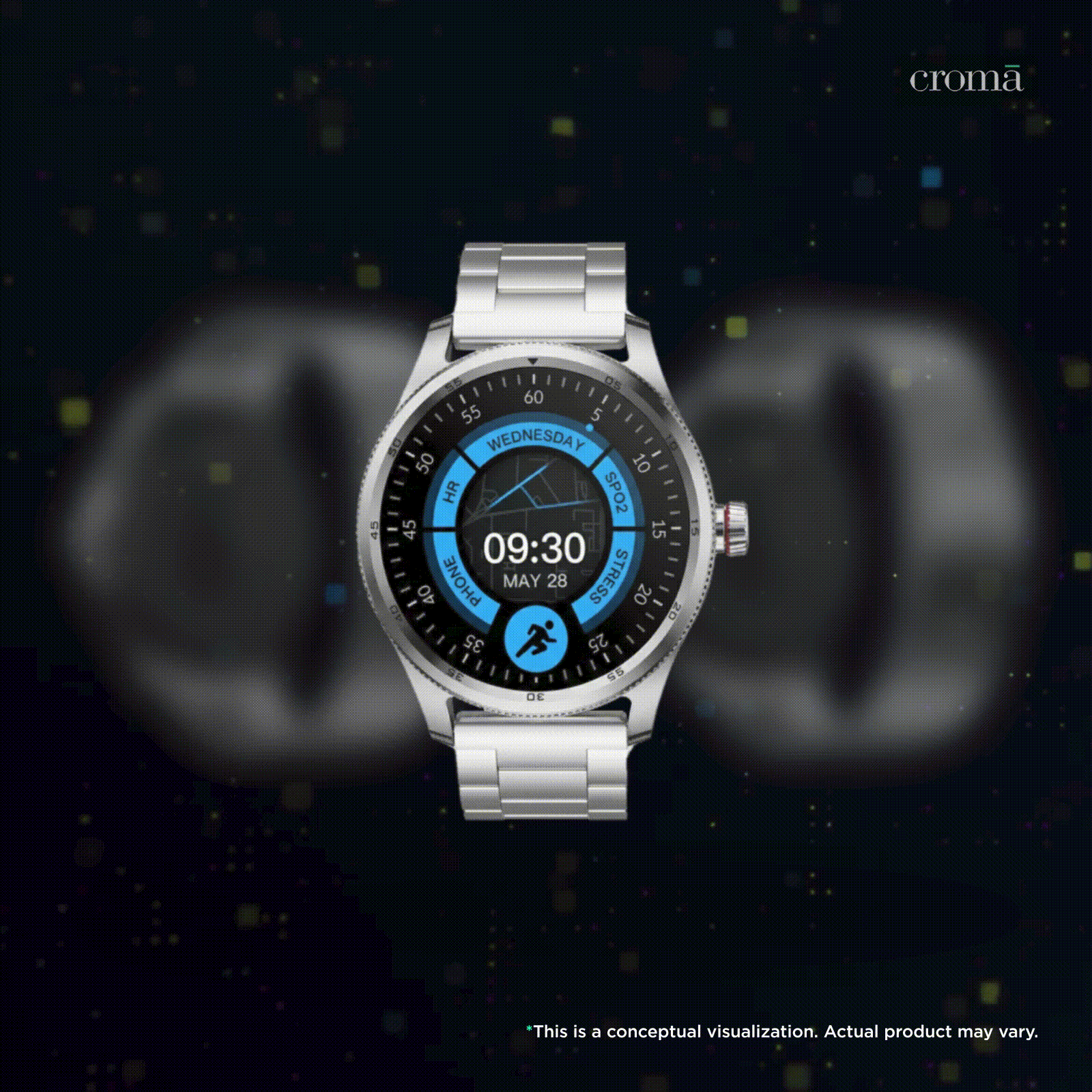 fastrack Magnus FX1 Smartwatch with Bluetooth Calling (35mm UltraVU Display, IP68 Water Resistant, Silver Strap)_2