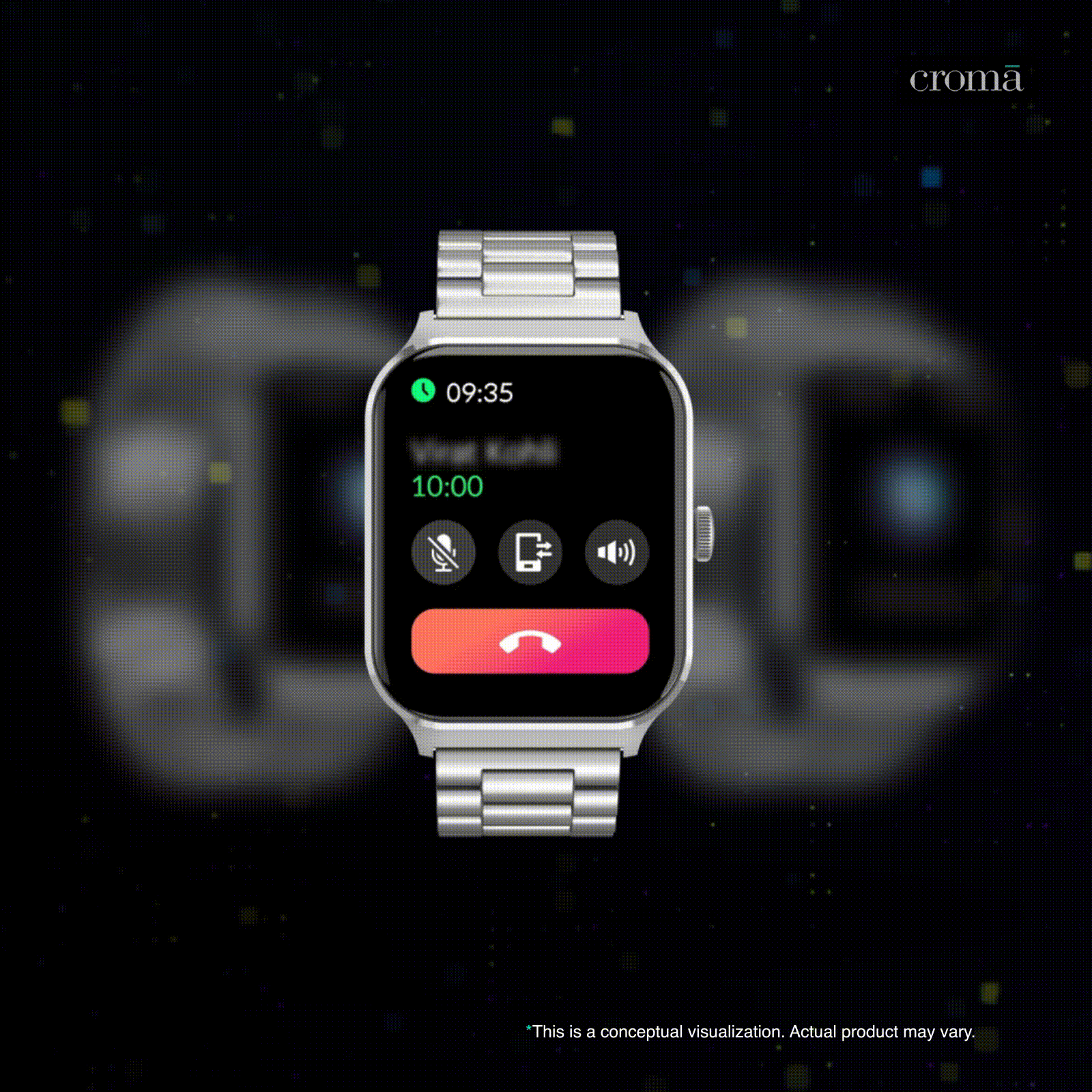 noise Canvas Elite Smartwatch with Bluetooth Calling (49.7mm TFT Display, IP67 Water Resistant, Metal Silver Strap)_2