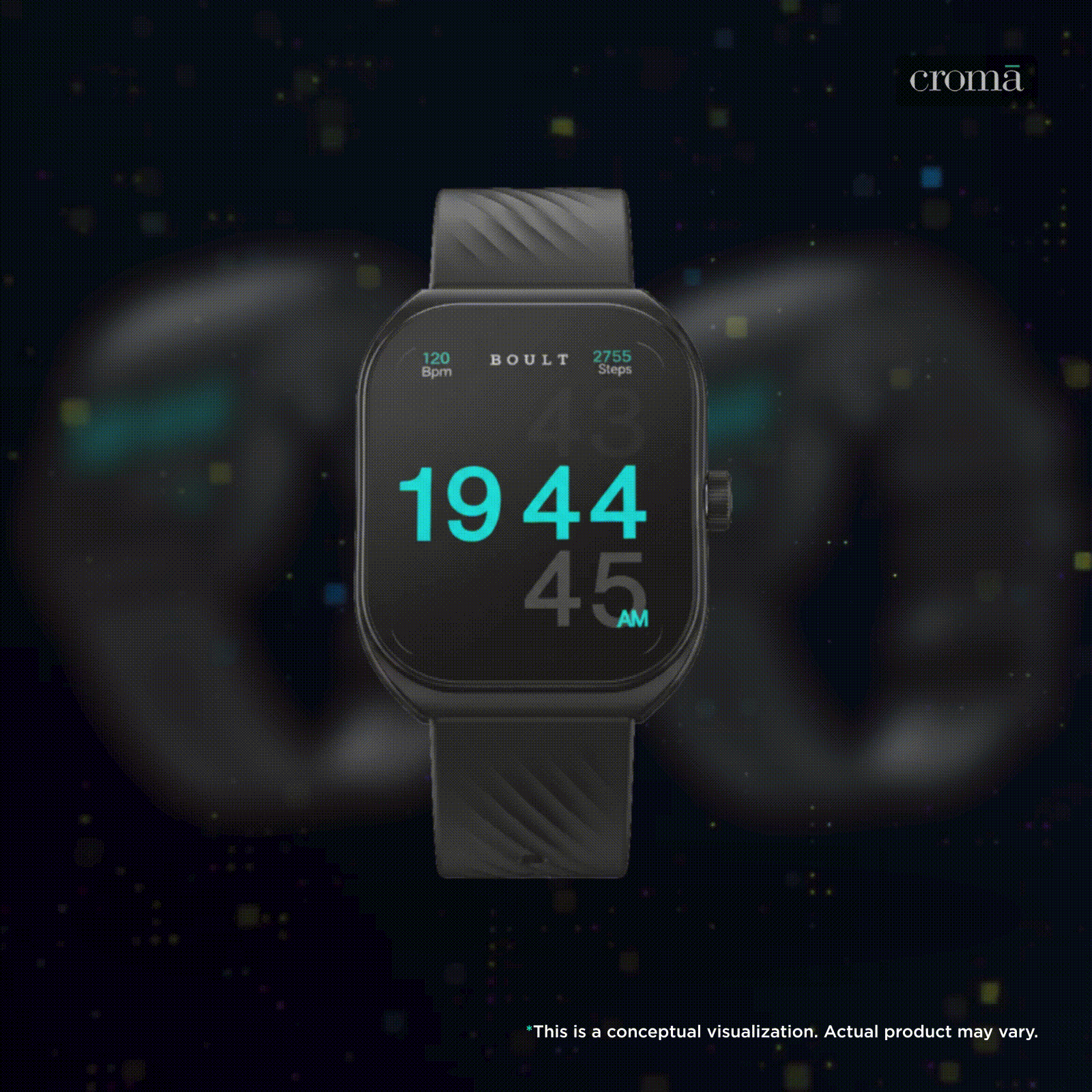 GOBOULT Kliff Smartwatch with Bluetooth Calling (51.05mm HD Display, IP68 Water Resistant, Raven Black Strap)_2