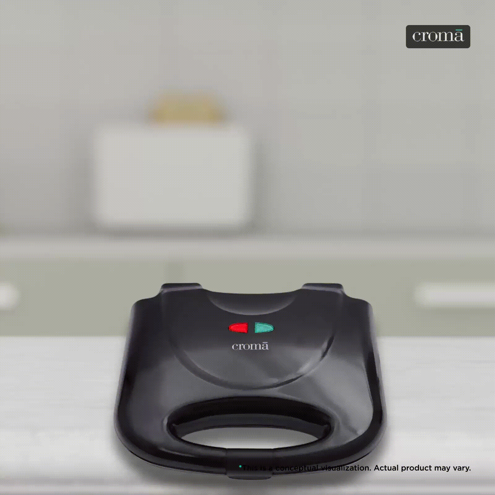 Croma 750W 2 Slice Sandwich Maker with Thermostatically Controlled Heating Element (Black)_1