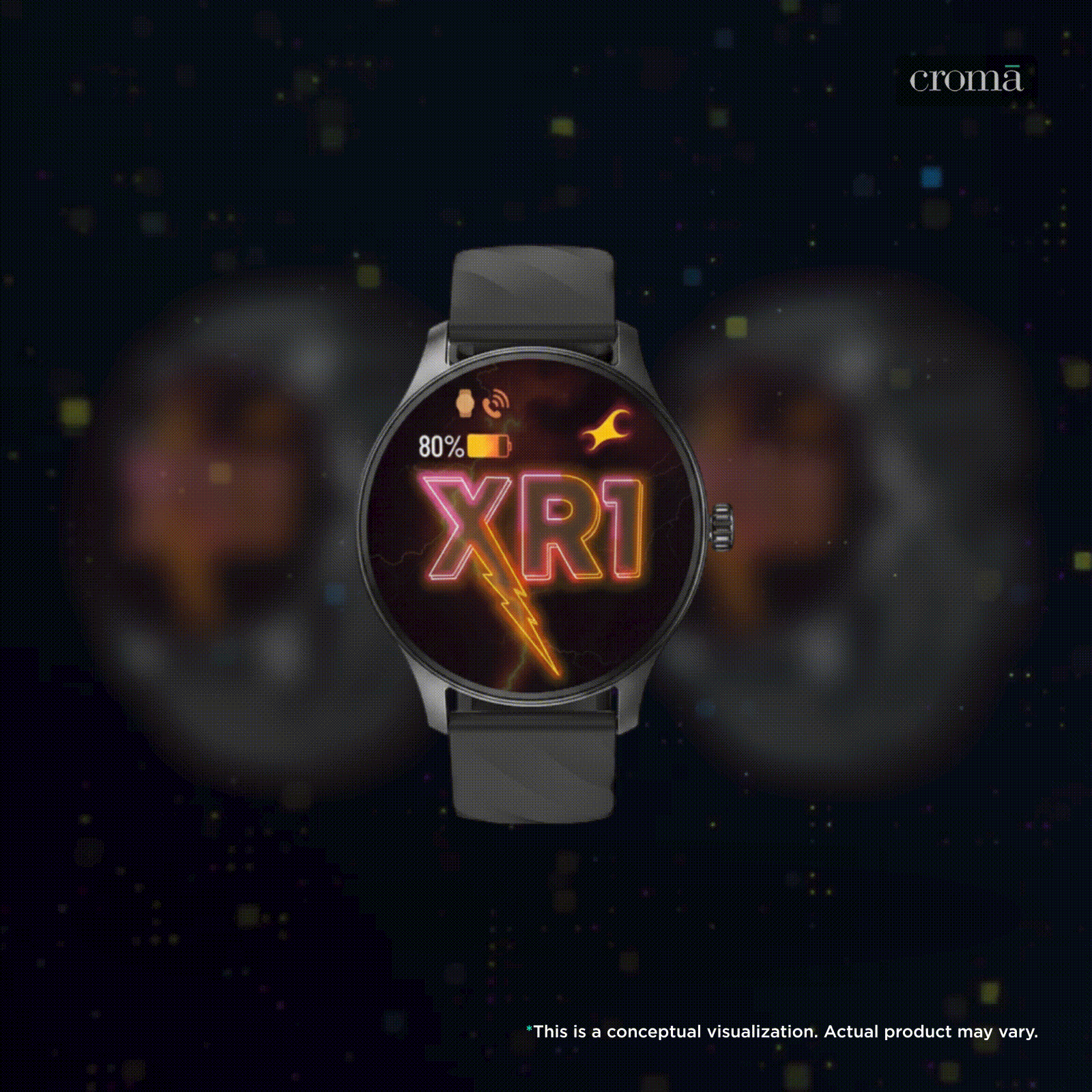 fastrack Revoltt XR1 Smartwatch with Bluetooth Calling (35mm UltraVU HD Display, IP68 Water Resistant, Black Strap)_2