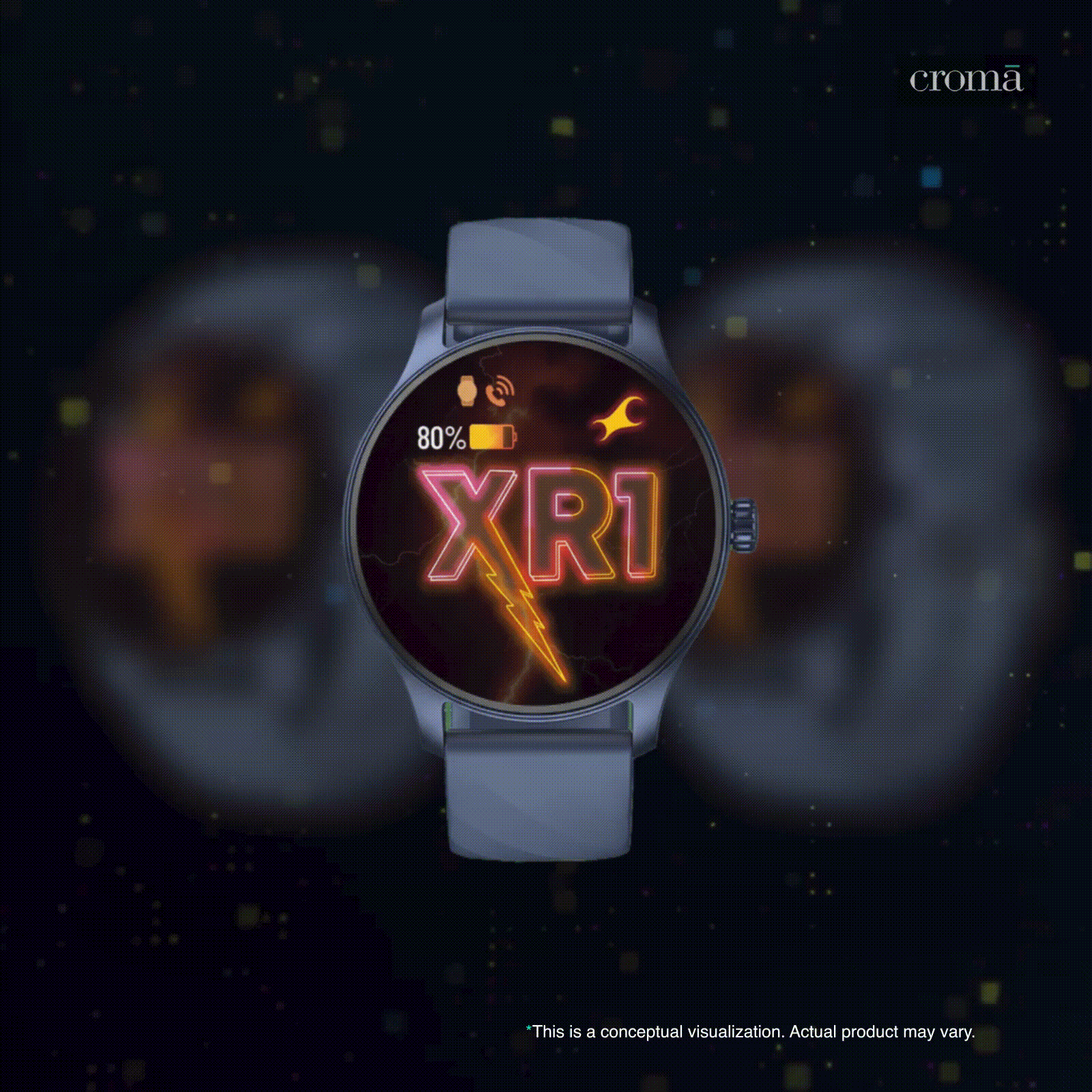 fastrack Revoltt XR1 Smartwatch with Bluetooth Calling (35mm UltraVU HD Display, IP68 Water Resistant, Blue Strap)_2