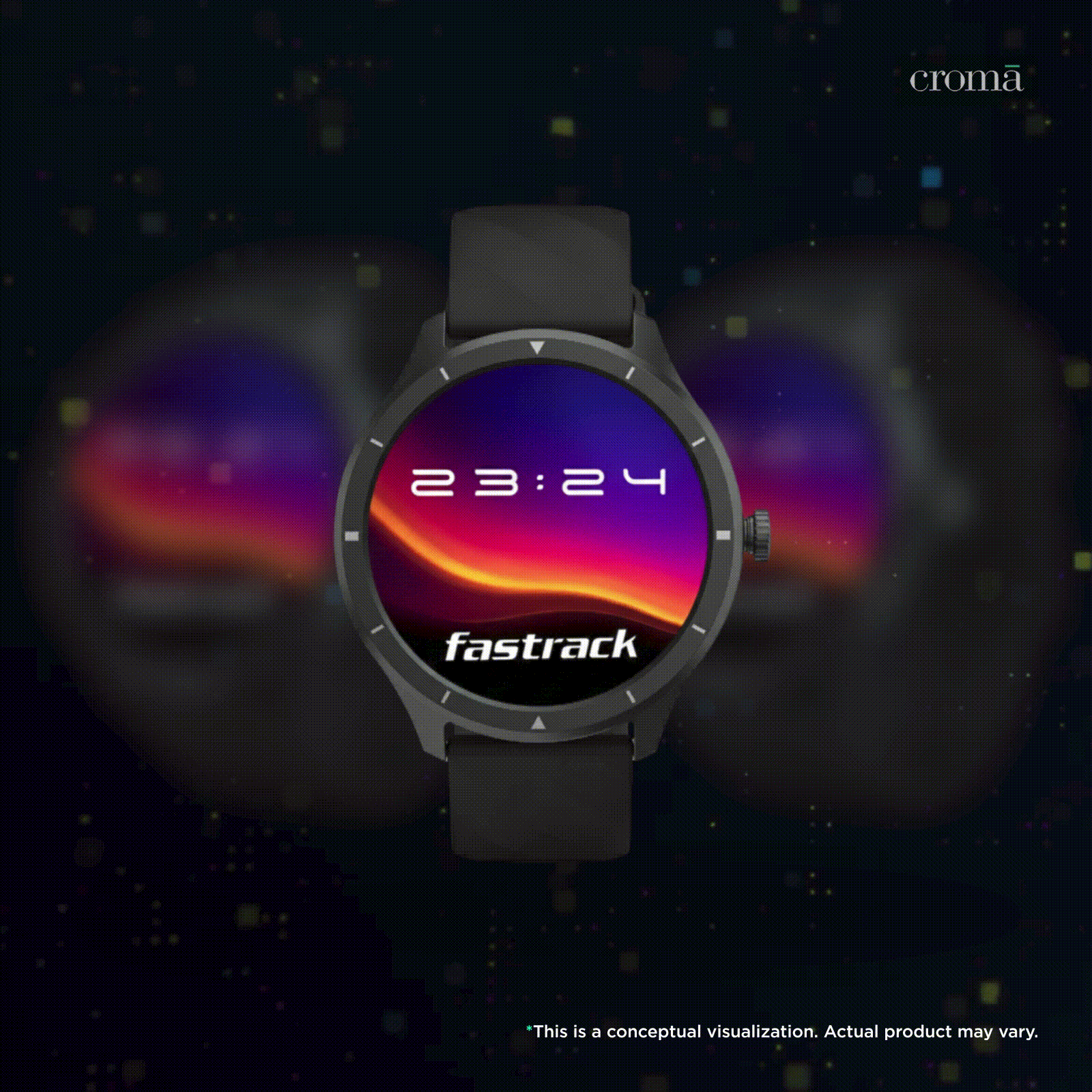 fastrack Revoltt FR2 Smartwatch with Bluetooth Calling (35mm UltraVU TFT Display, IP68 Water Resistant, Black Strap)_2