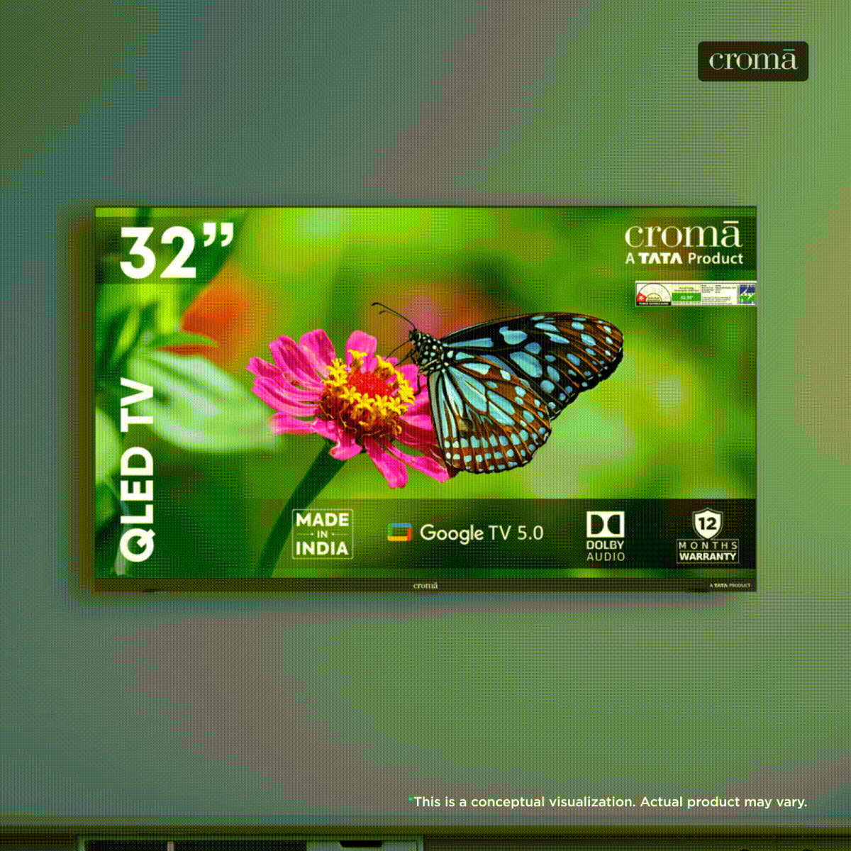 Croma 81.28 cm (32 inch) QLED Smart Google TV 5.0 with Dolby Audio (2025 model)_1