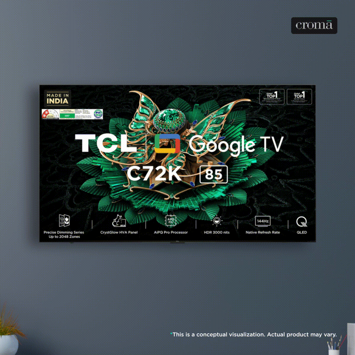 TCL C72K 215 cm (85 inch) 4k Ultra HD Google TV with Precise Dimming Technology (2025 model)_2