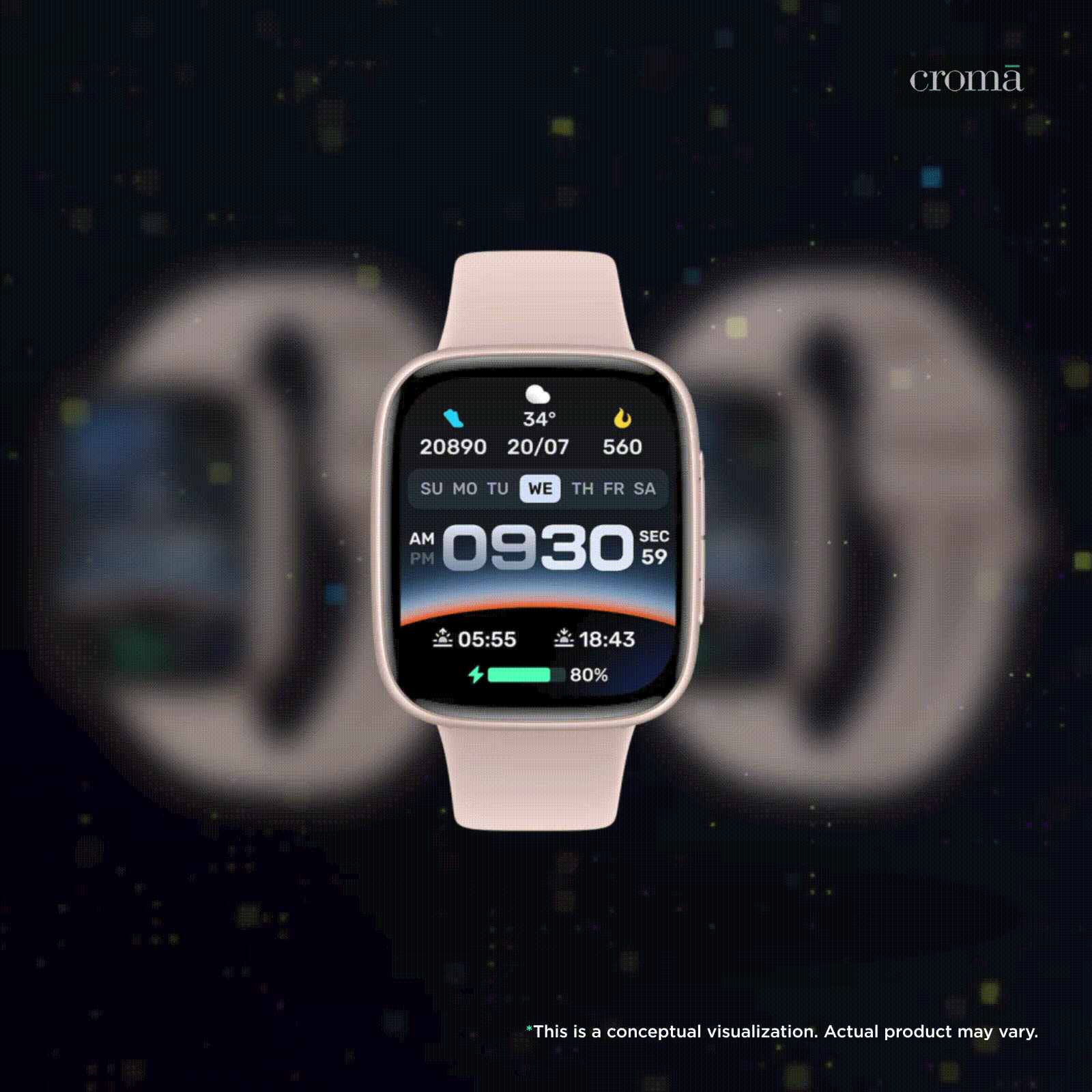 Croma Velocity S1 Smartwatch with Bluetooth Calling (47mm AMOLED Display, IP68 Water Resistant, Pink Strap) Croma Velocity S1 Smartwatch with Bluetooth Calling (47mm AMOLED Display, IP68 Water Resistant, Pink Strap)_2