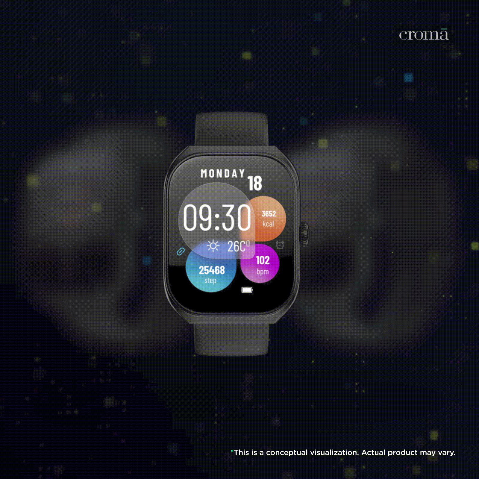 noise ColorFit Icon Arc Smartwatch with Bluetooth Calling (51.05mm, TFT Display, 1 ATM Water Resistant, Jet Black Strap)_2