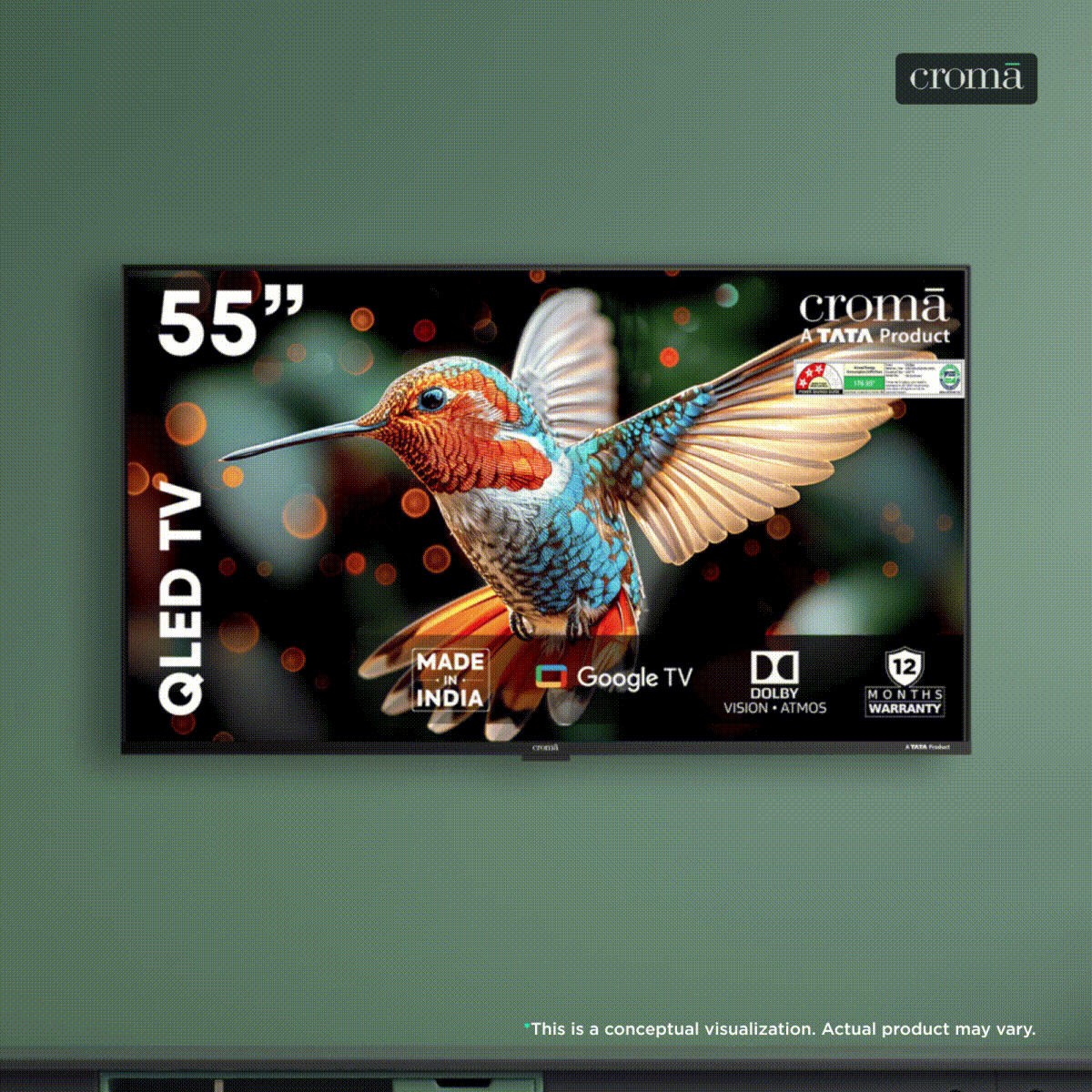 Croma 140 cm (55 inch) Ultra HD QLED Google TV with Dolby Vision Atmos (2025 model)_1