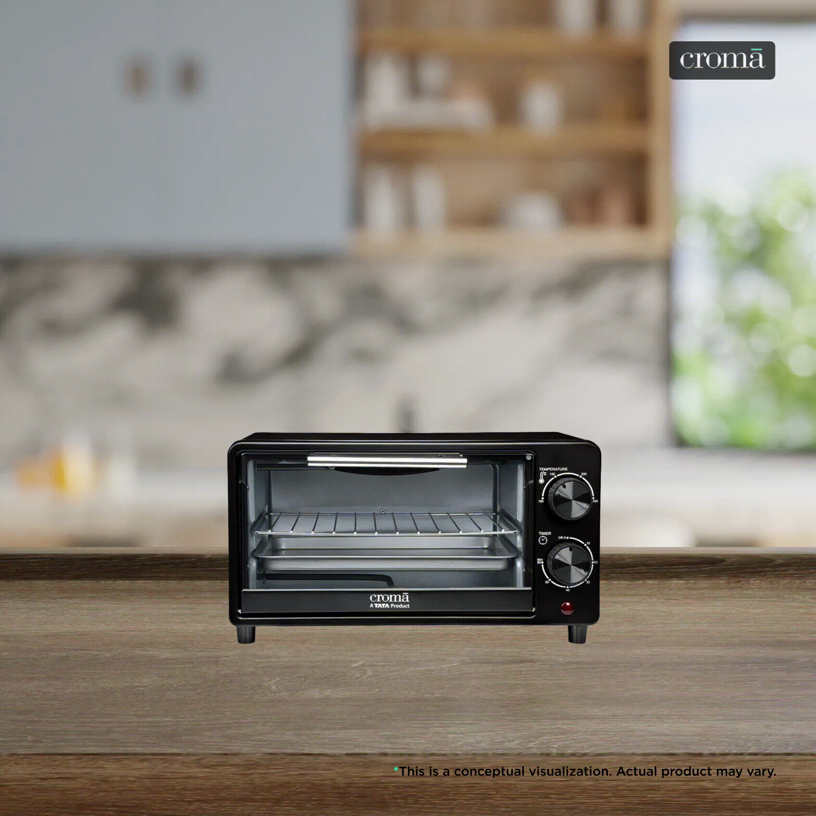 Croma AO6775 10L Oven Toaster Grill with Adjustable Thermostat (Black)_1