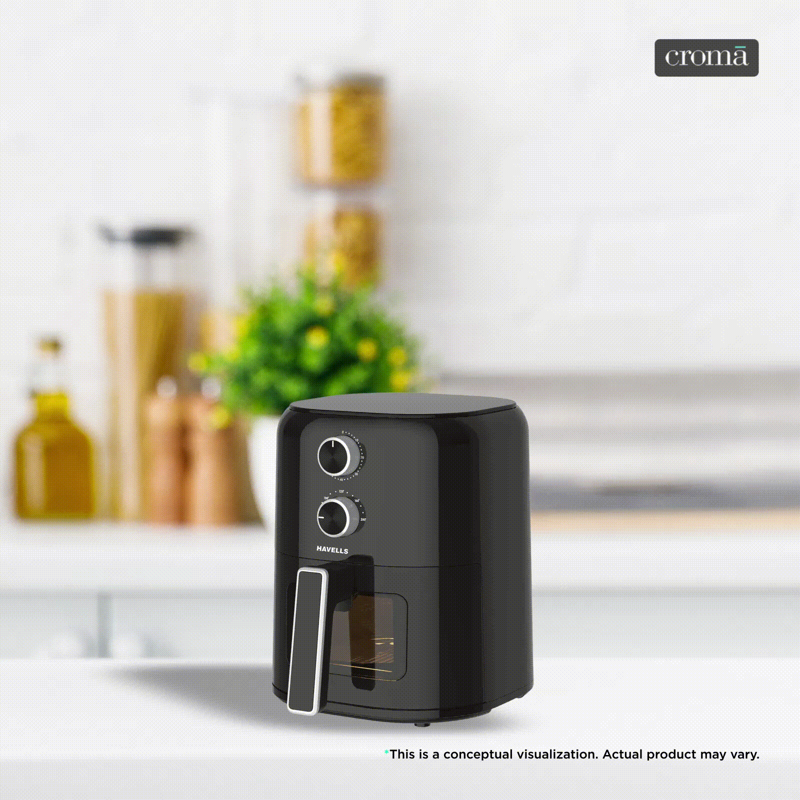 HAVELLS Profile Vista 4.2L 1350 Watt Air Fryer with Aerocrisp Technology (Black)_2